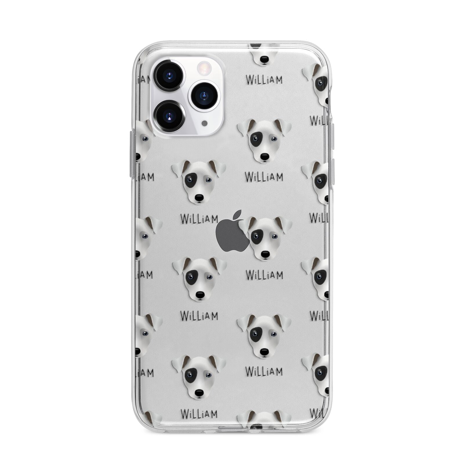 Chi Staffy Bull Icon with Name Apple iPhone 11 Pro in Silver with Bumper Case