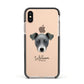 Chi Staffy Bull Personalised Apple iPhone Xs Impact Case Black Edge on Gold Phone