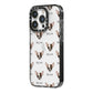 Chihuahua Icon with Name iPhone 14 Pro Black Impact Case Side Angle on Silver phone