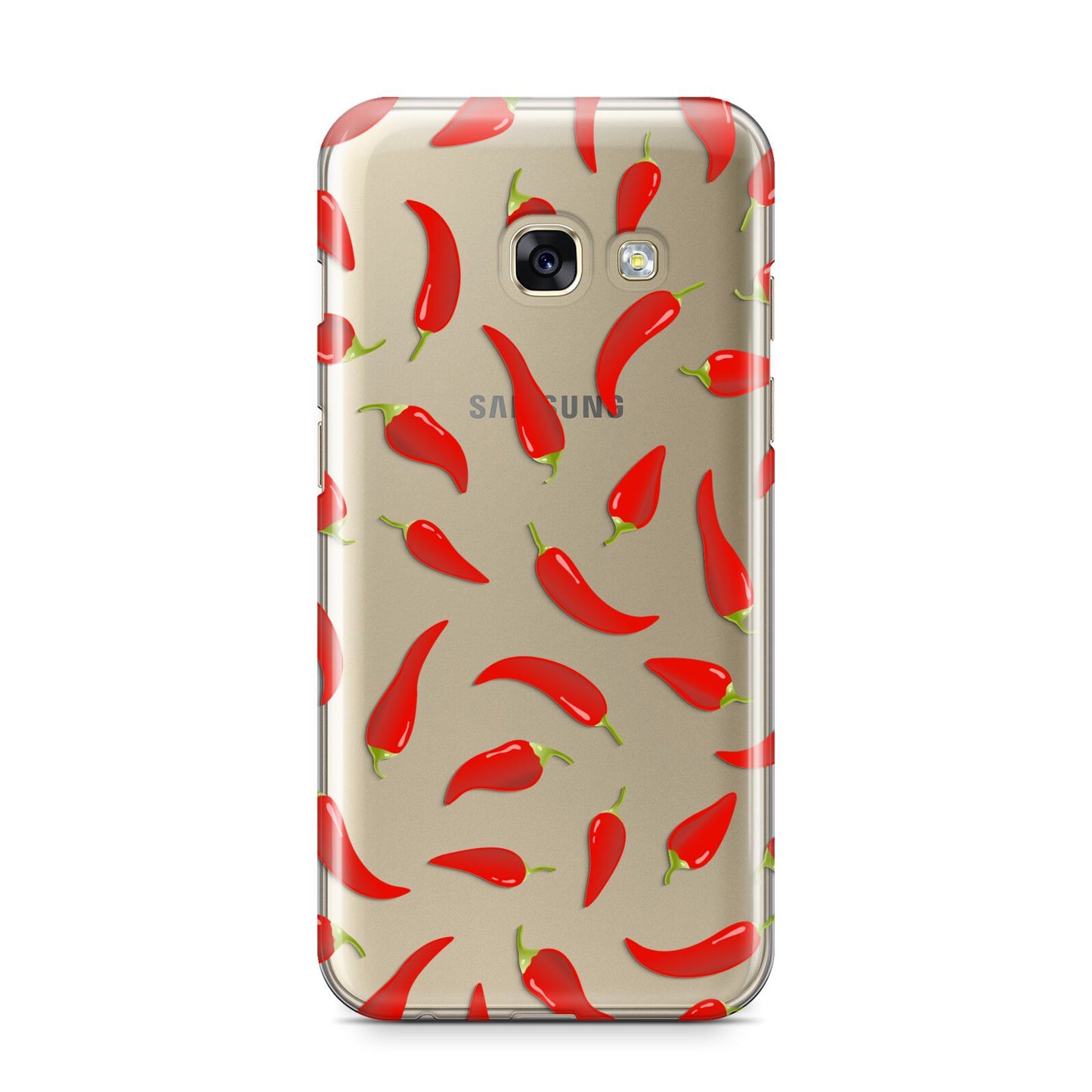 Chilli Pepper Samsung Galaxy A3 2017 Case on gold phone