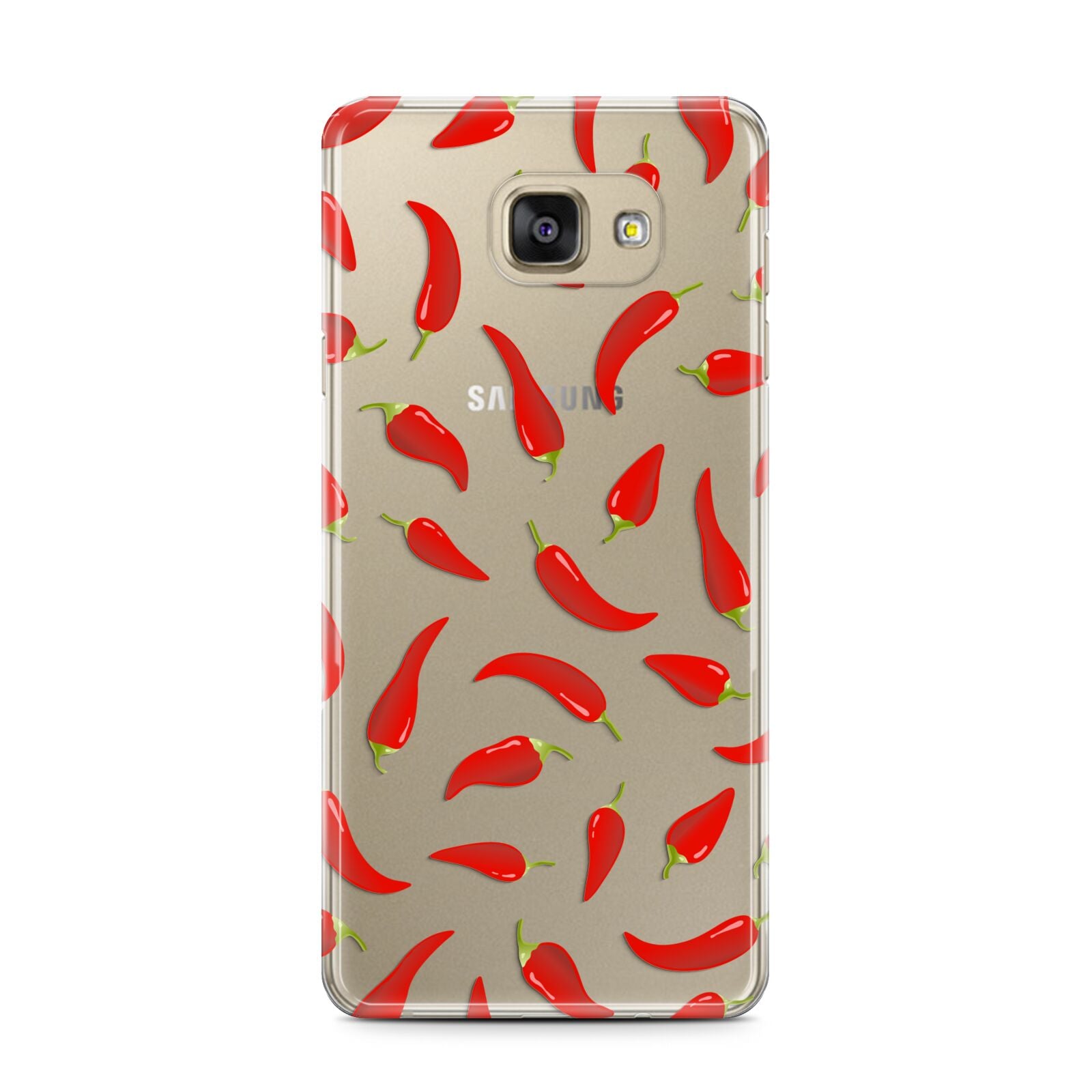 Chilli Pepper Samsung Galaxy A7 2016 Case on gold phone