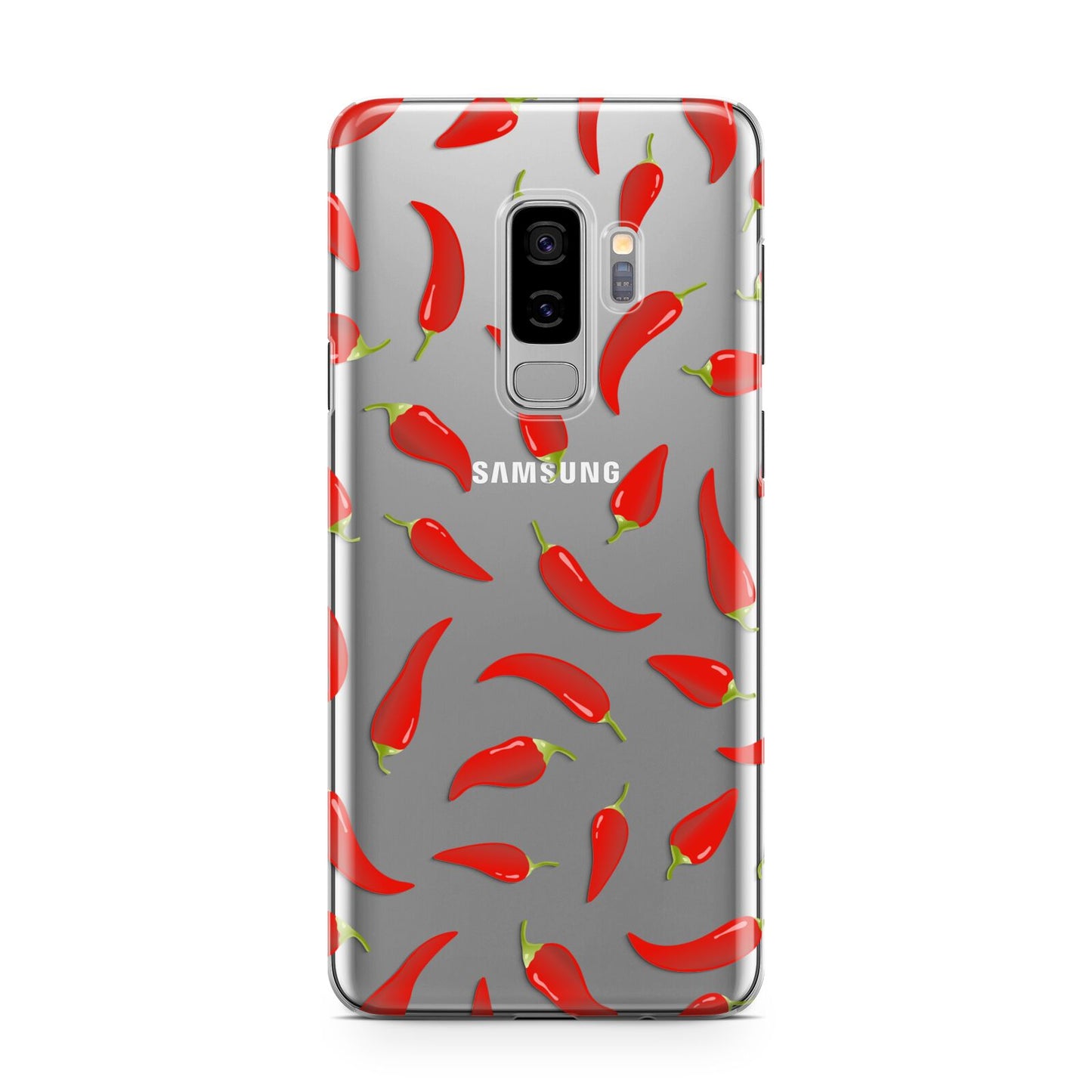 Chilli Pepper Samsung Galaxy S9 Plus Case on Silver phone