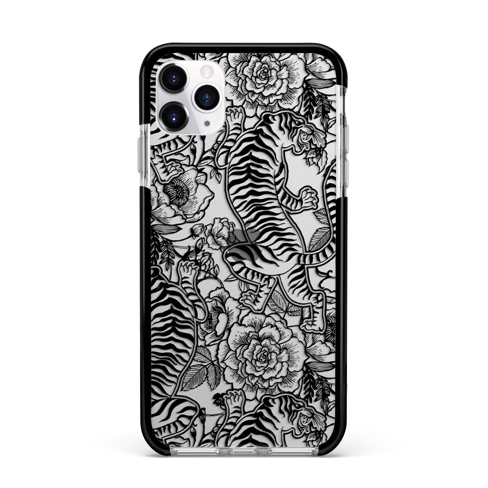 Chinese Tiger Apple iPhone 11 Pro Max in Silver with Black Impact Case