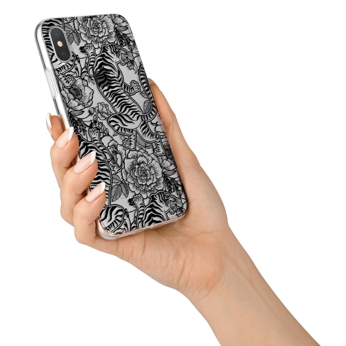 Chinese Tiger iPhone X Bumper Case on Silver iPhone Alternative Image 2