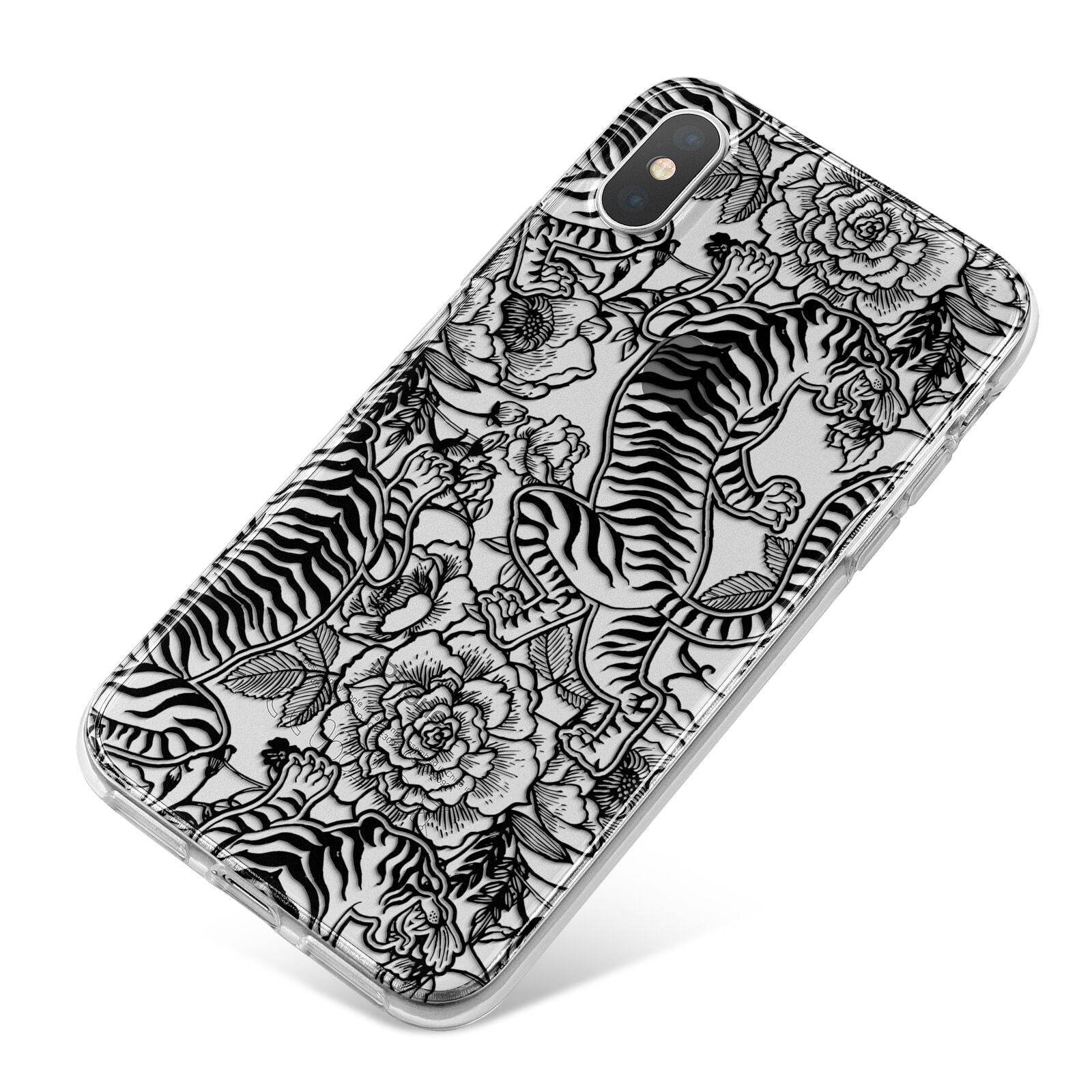 Chinese Tiger iPhone X Bumper Case on Silver iPhone
