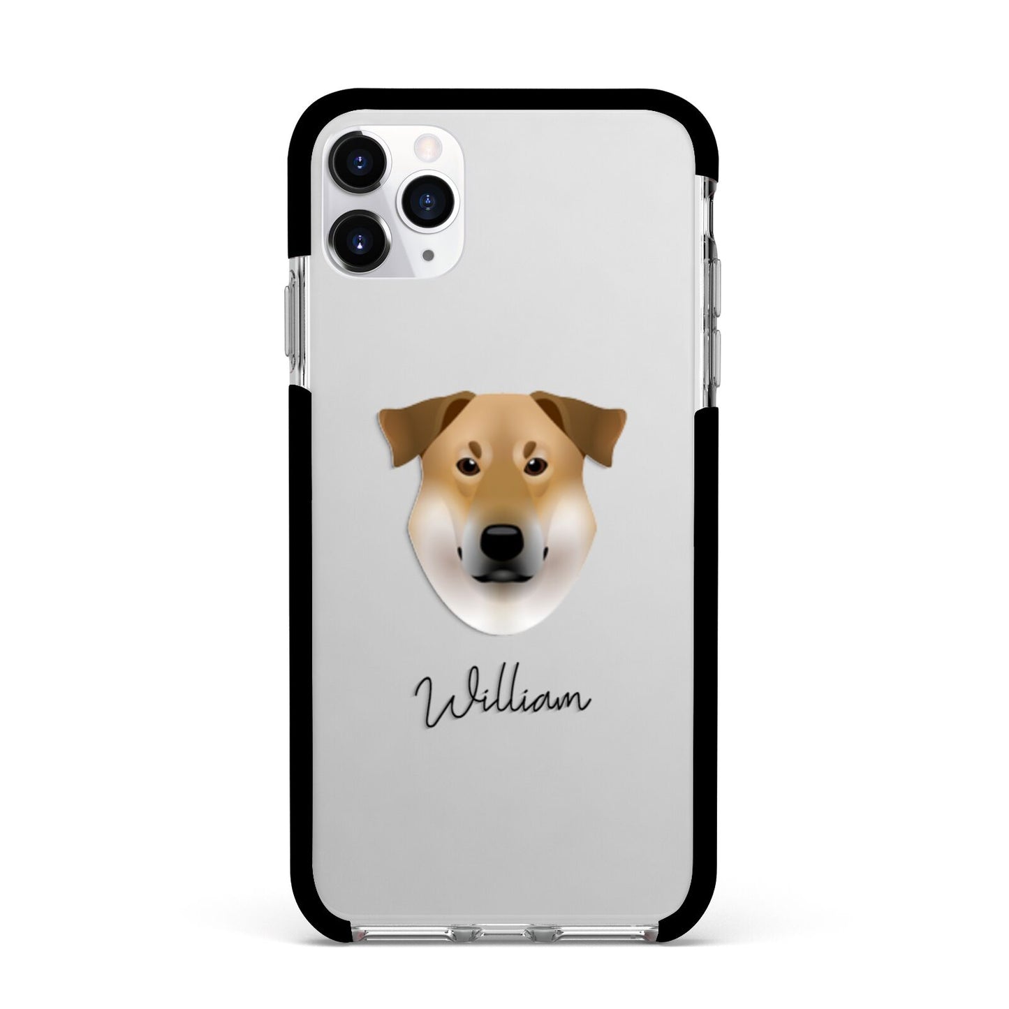 Chinook Personalised Apple iPhone 11 Pro Max in Silver with Black Impact Case