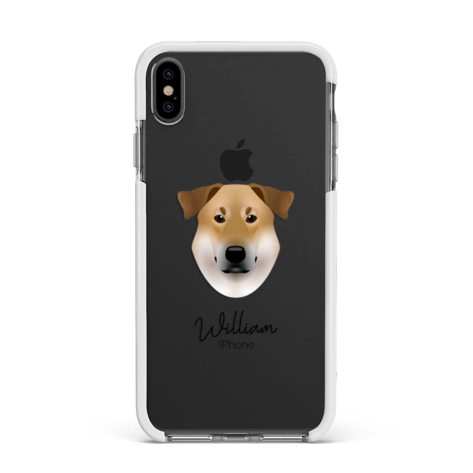 Chinook Personalised Apple iPhone Xs Max Impact Case White Edge on Black Phone