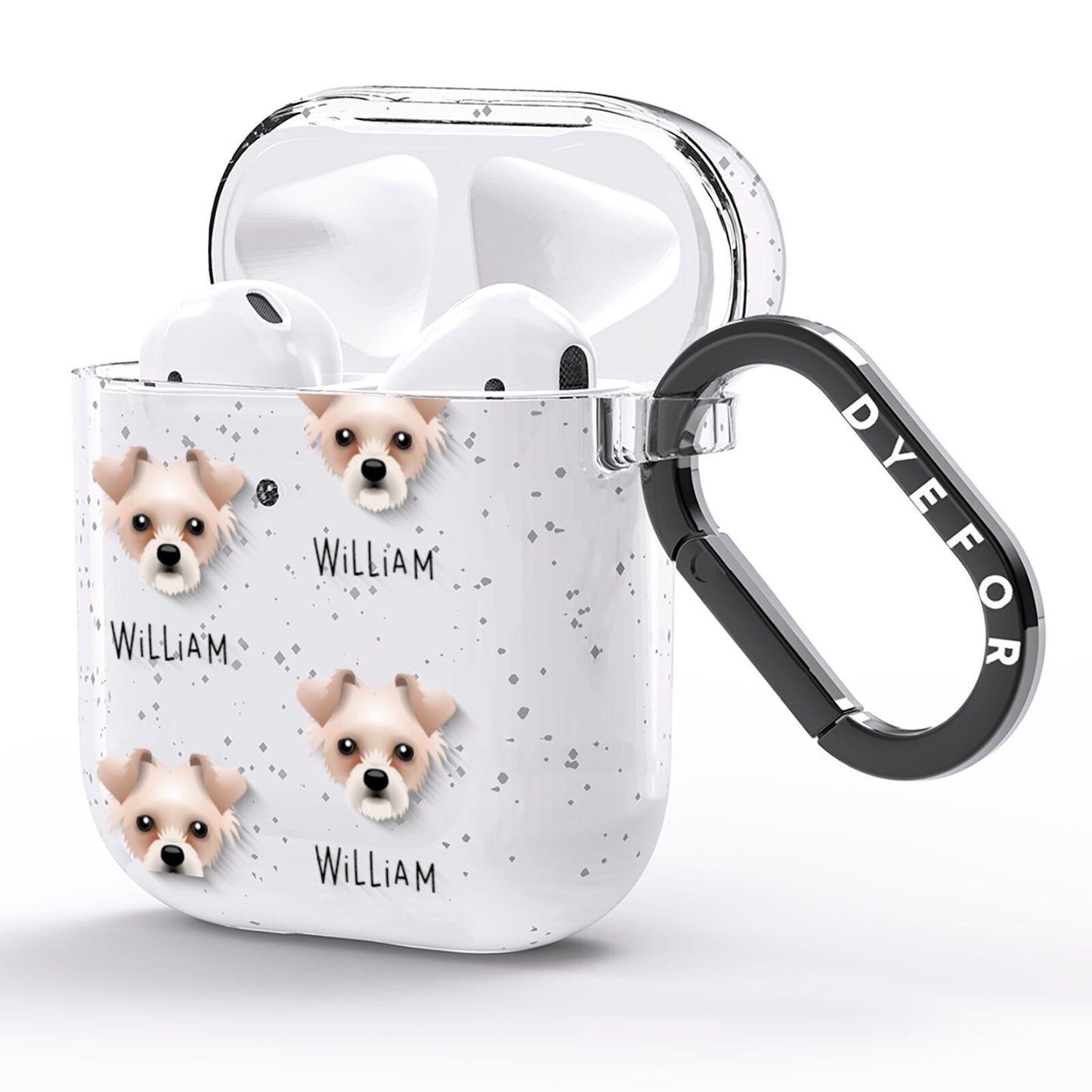 Chipoo Icon with Name AirPods Glitter Case Side Image