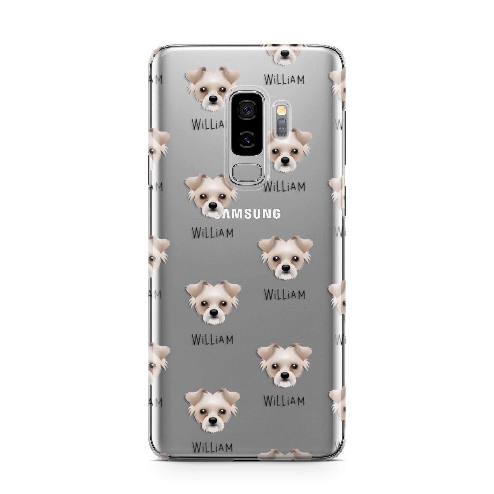 Chipoo Icon with Name Samsung Galaxy S9 Plus Case on Silver phone