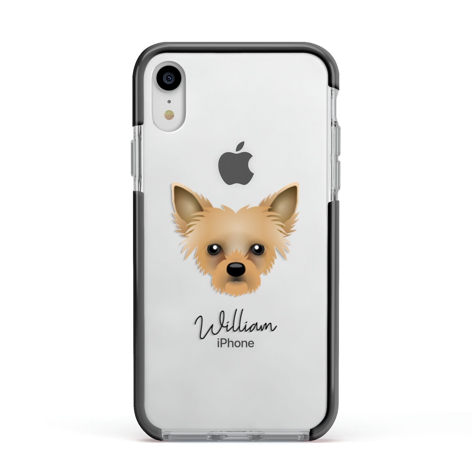 Chipoo Personalised Apple iPhone XR Impact Case Black Edge on Silver Phone