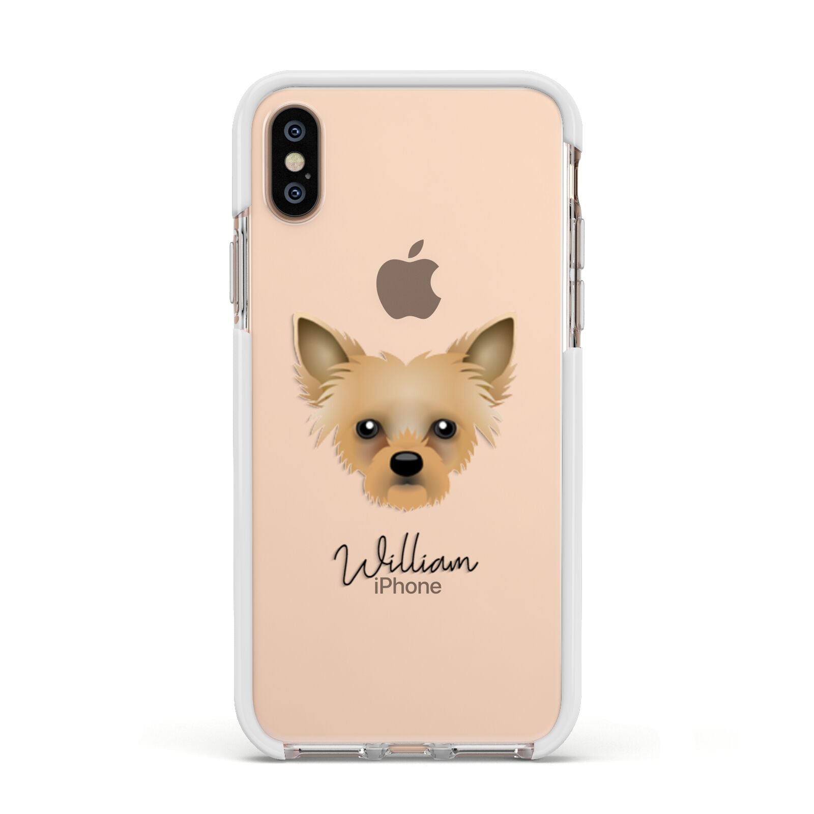 Chipoo Personalised Apple iPhone Xs Impact Case White Edge on Gold Phone