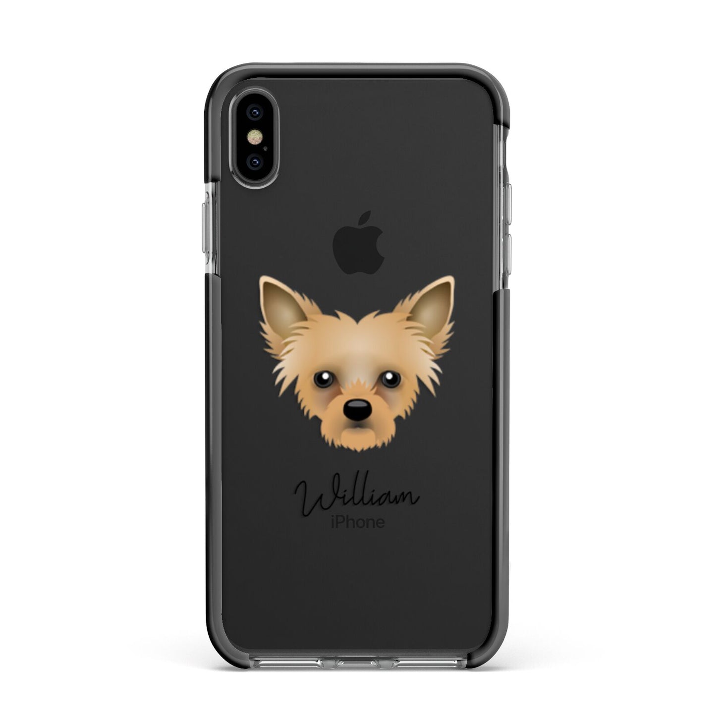 Chipoo Personalised Apple iPhone Xs Max Impact Case Black Edge on Black Phone