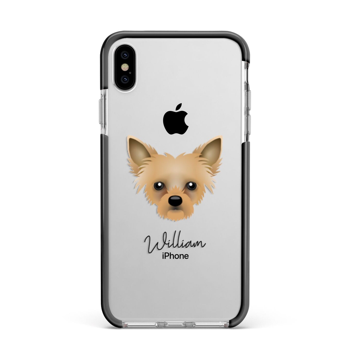 Chipoo Personalised Apple iPhone Xs Max Impact Case Black Edge on Silver Phone