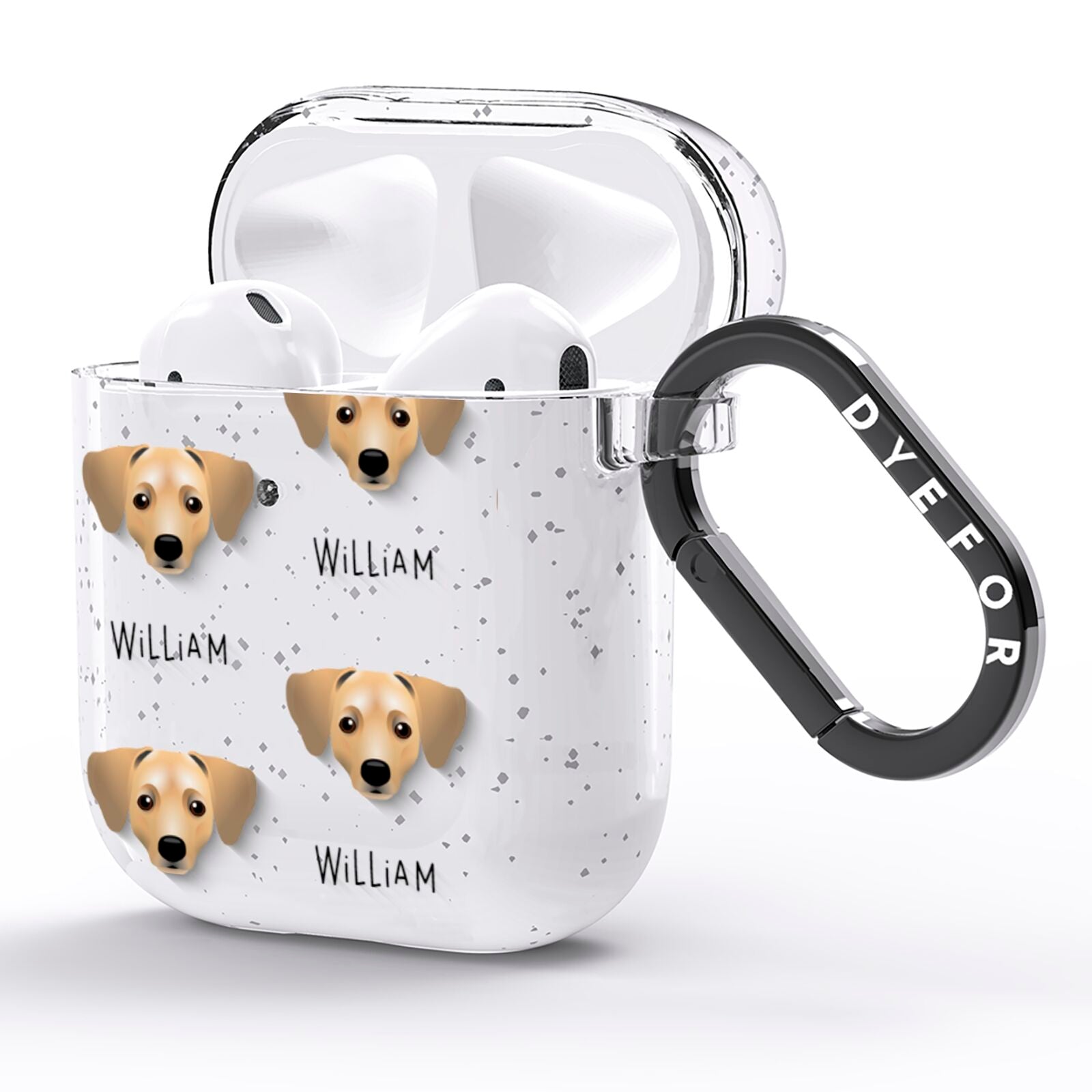 Chiweenie Icon with Name AirPods Glitter Case Side Image