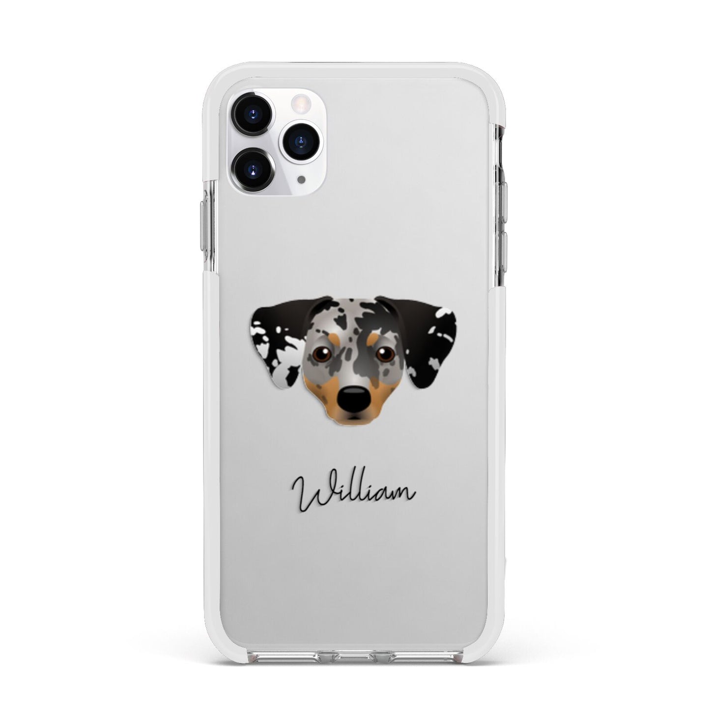 Chiweenie Personalised Apple iPhone 11 Pro Max in Silver with White Impact Case