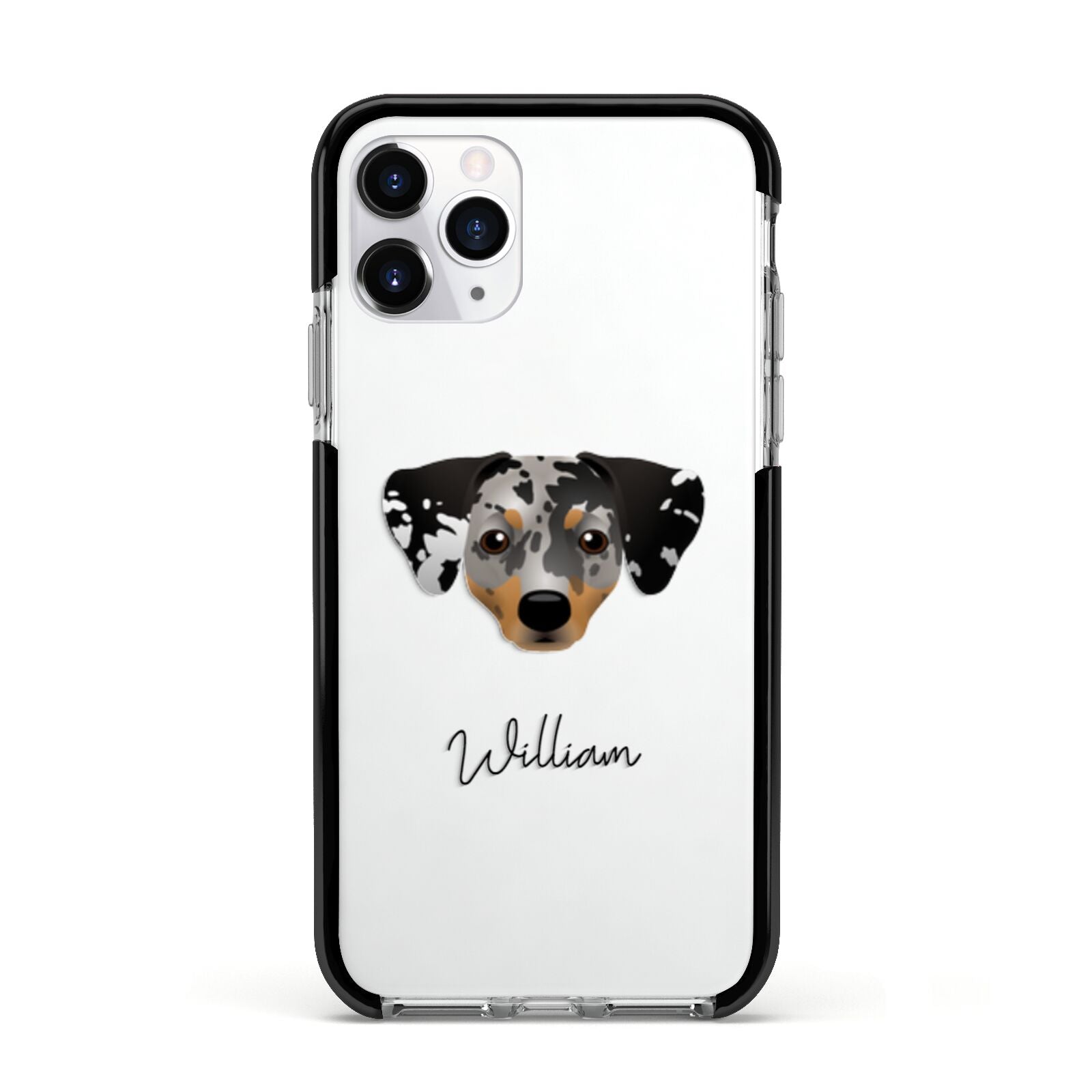 Chiweenie Personalised Apple iPhone 11 Pro in Silver with Black Impact Case
