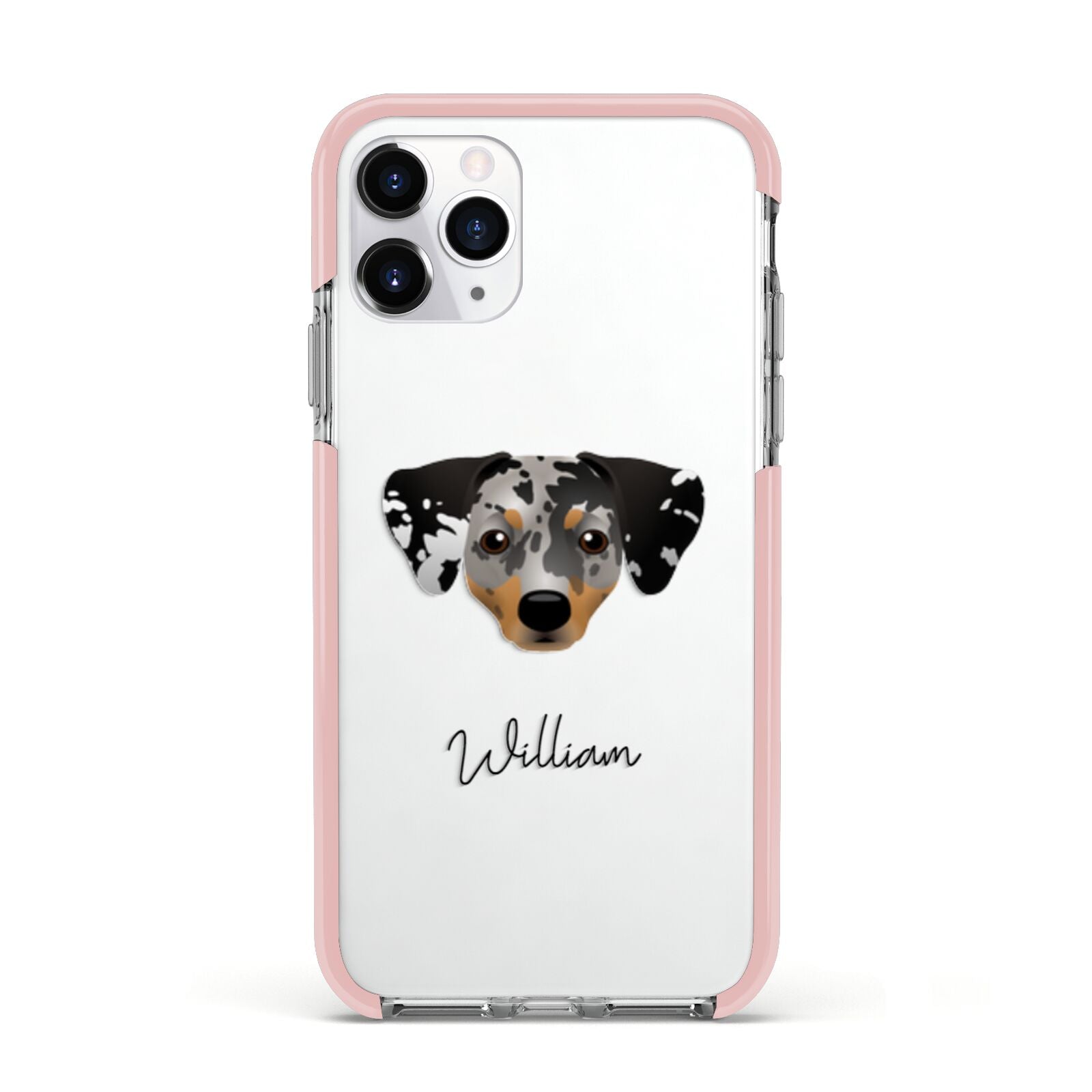 Chiweenie Personalised Apple iPhone 11 Pro in Silver with Pink Impact Case