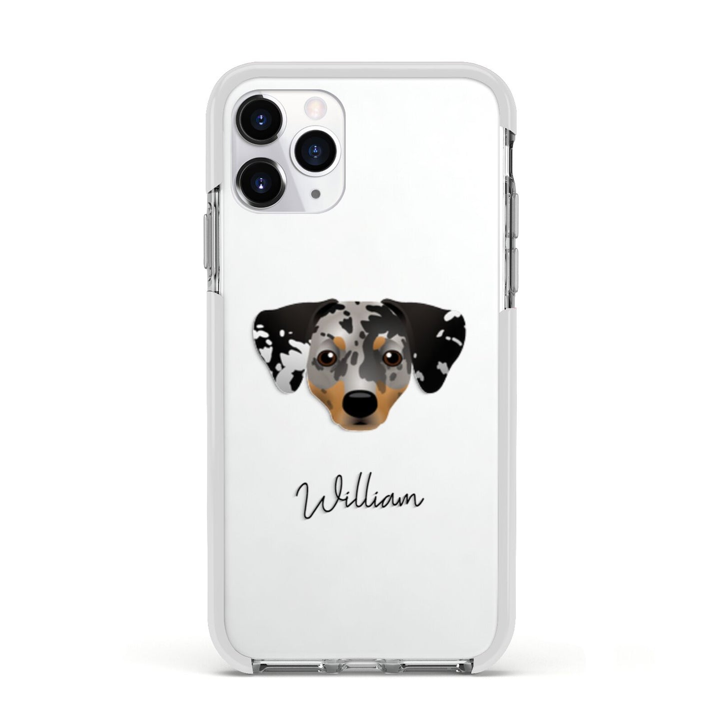 Chiweenie Personalised Apple iPhone 11 Pro in Silver with White Impact Case
