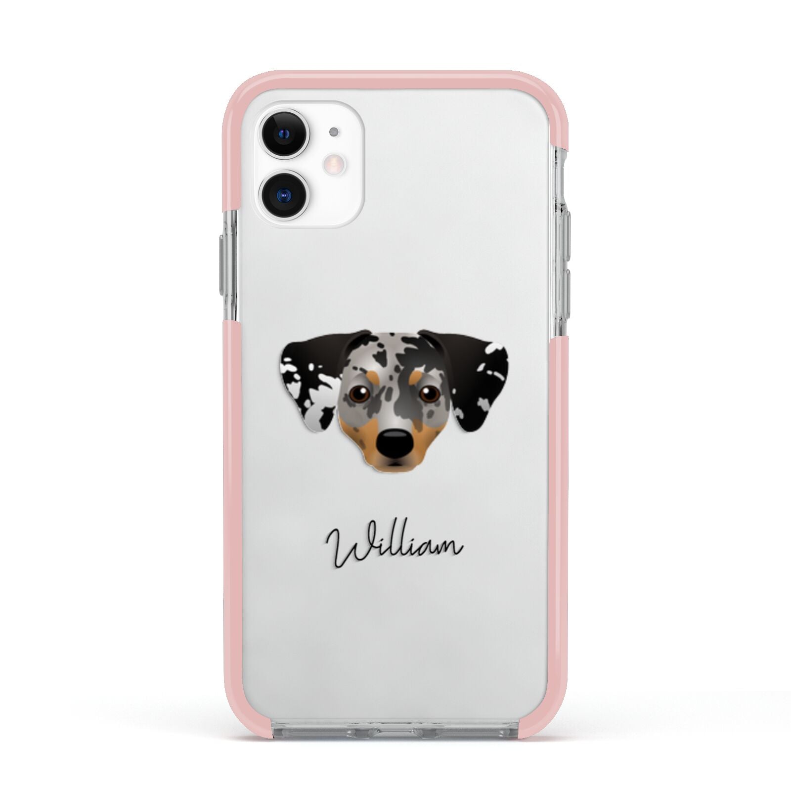 Chiweenie Personalised Apple iPhone 11 in White with Pink Impact Case