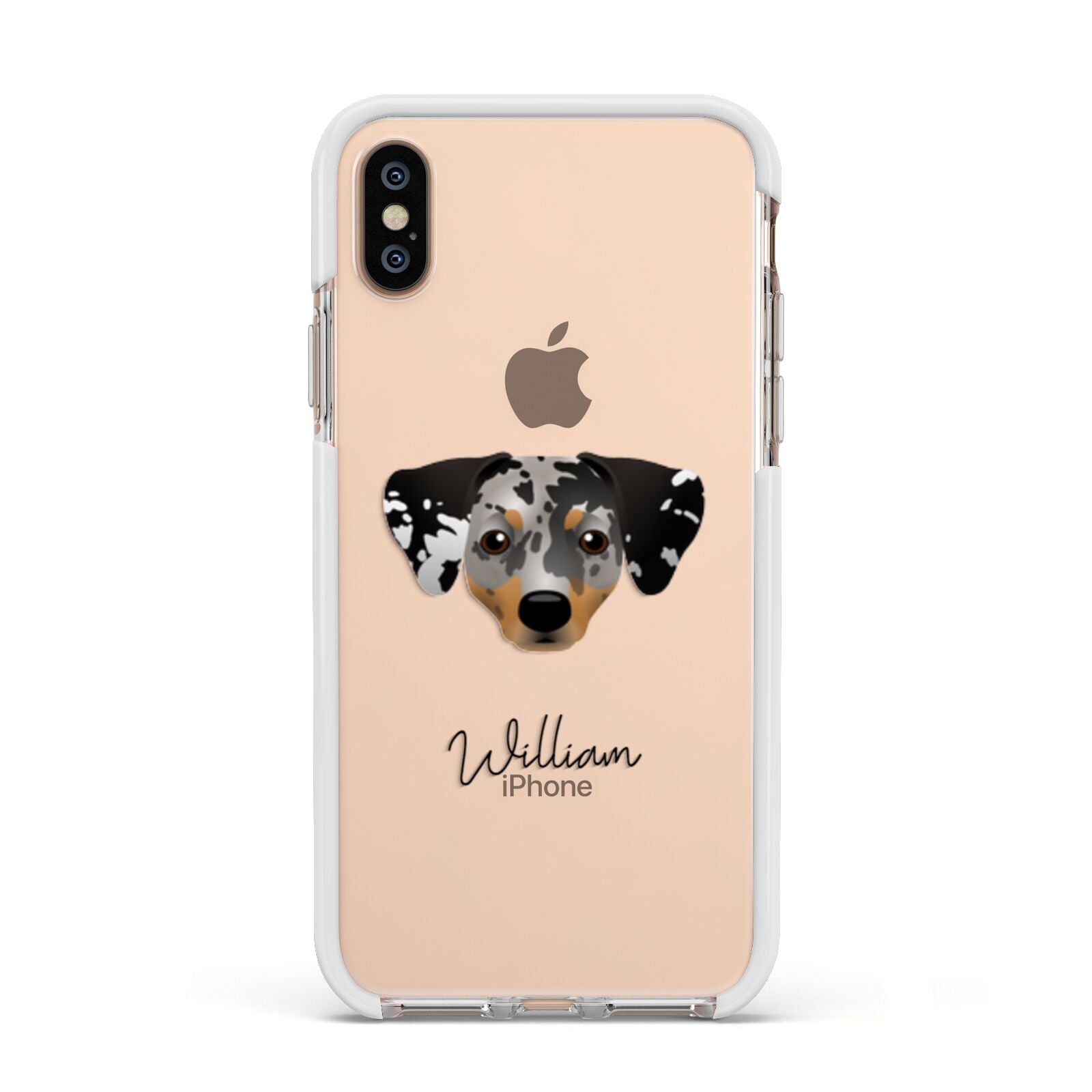 Chiweenie Personalised Apple iPhone Xs Impact Case White Edge on Gold Phone