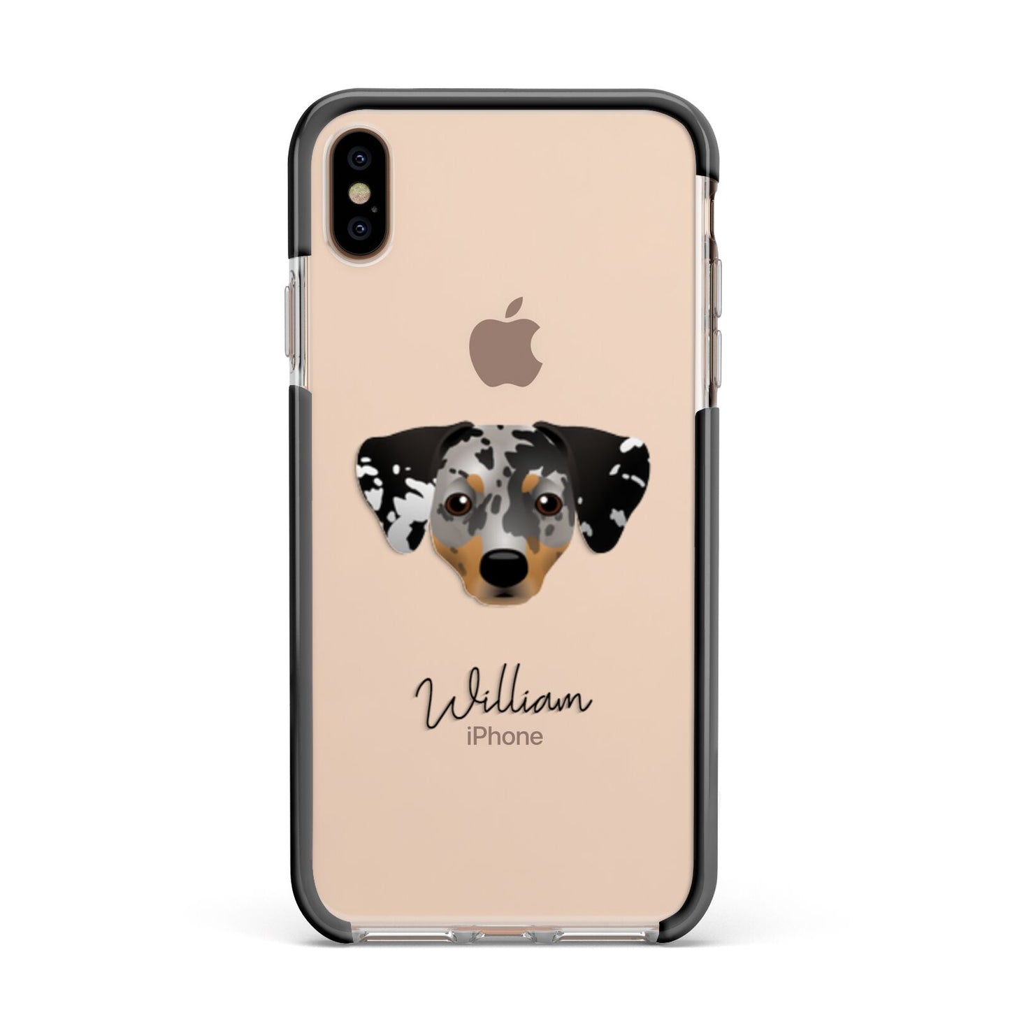 Chiweenie Personalised Apple iPhone Xs Max Impact Case Black Edge on Gold Phone
