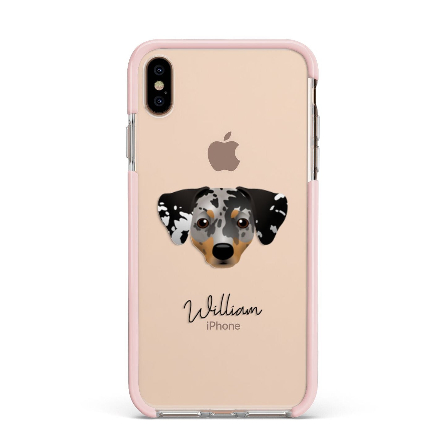 Chiweenie Personalised Apple iPhone Xs Max Impact Case Pink Edge on Gold Phone