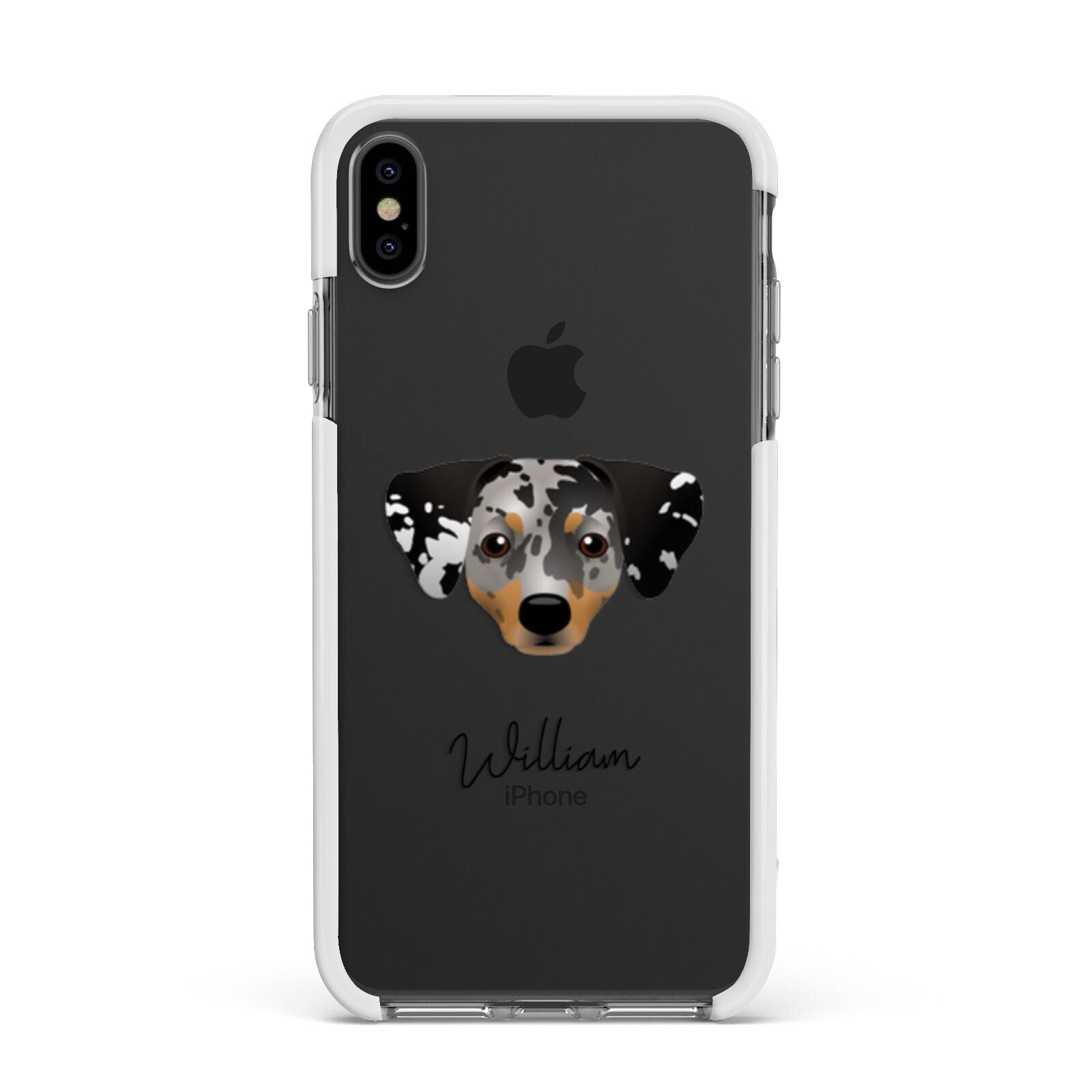 Chiweenie Personalised Apple iPhone Xs Max Impact Case White Edge on Black Phone