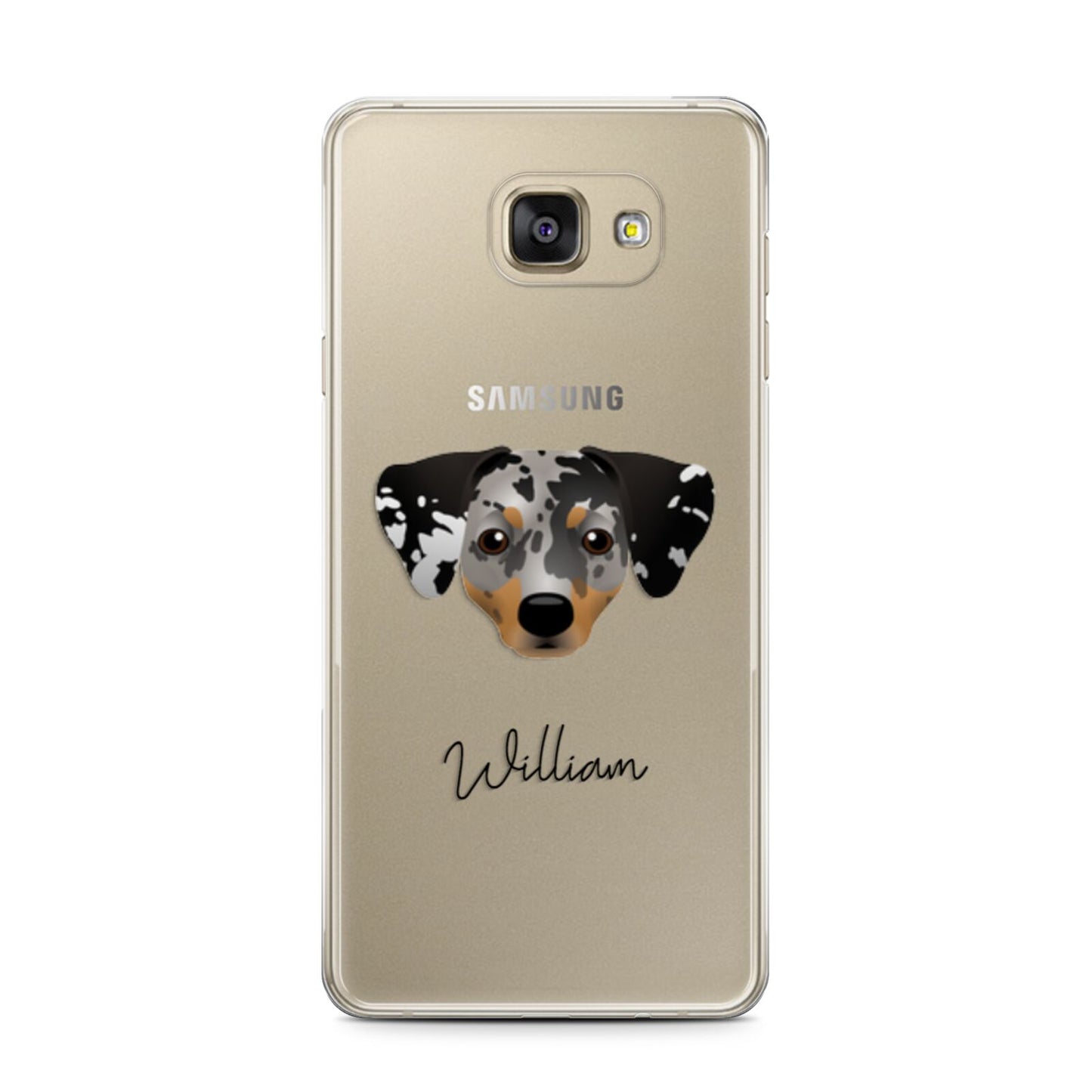 Chiweenie Personalised Samsung Galaxy A7 2016 Case on gold phone