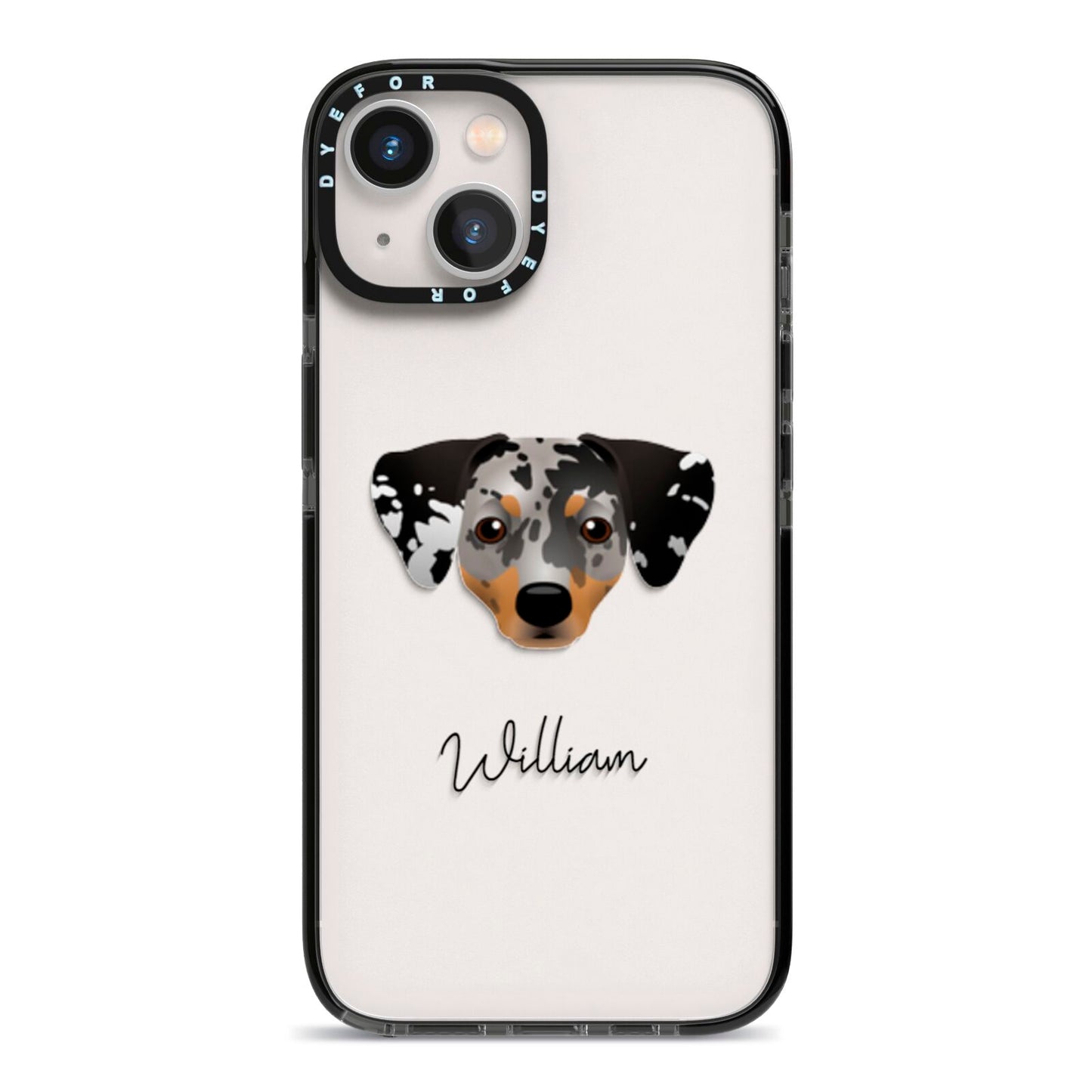 Chiweenie Personalised iPhone 13 Black Impact Case on Silver phone