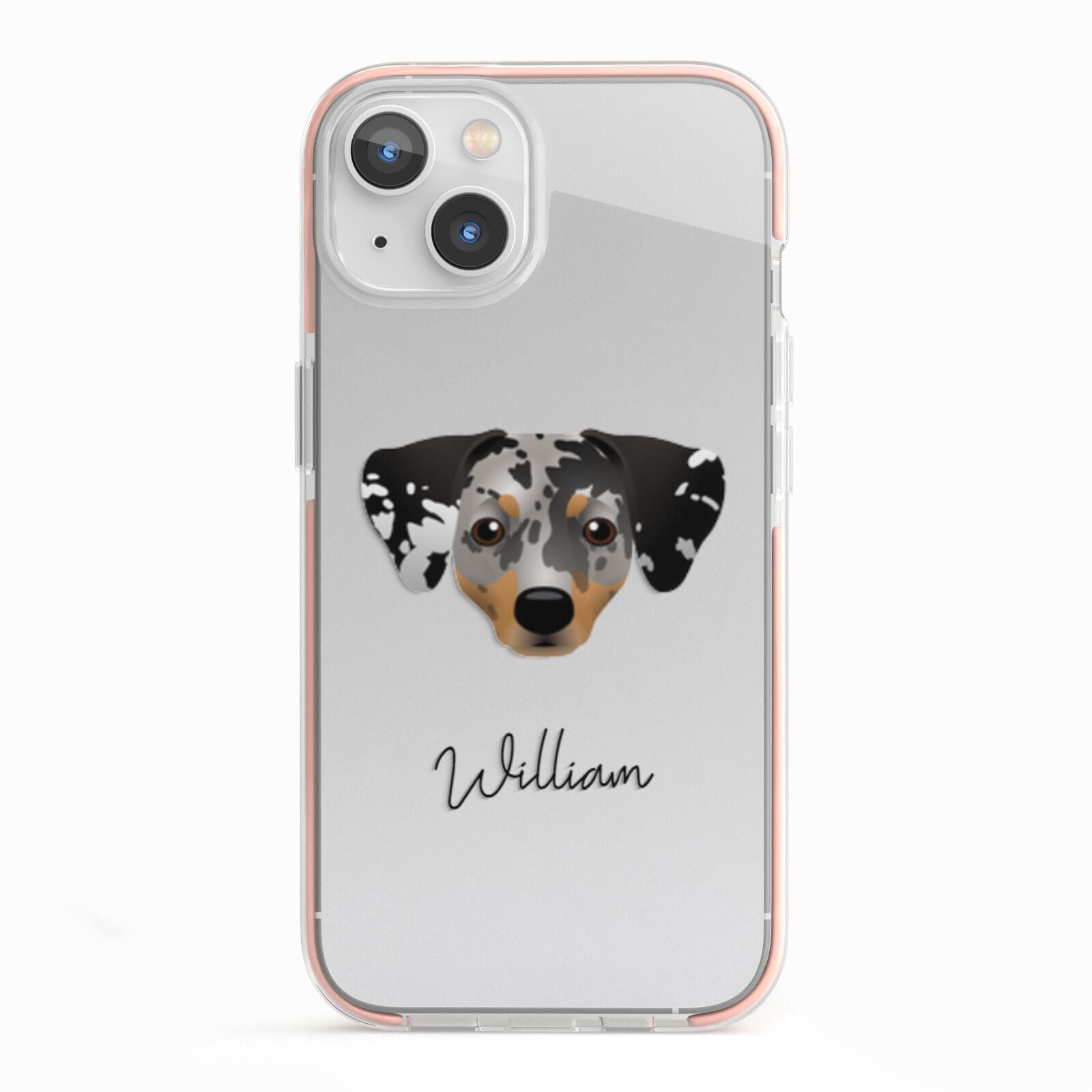 Chiweenie Personalised iPhone 13 TPU Impact Case with Pink Edges