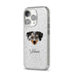 Chiweenie Personalised iPhone 14 Pro Glitter Tough Case Silver Angled Image
