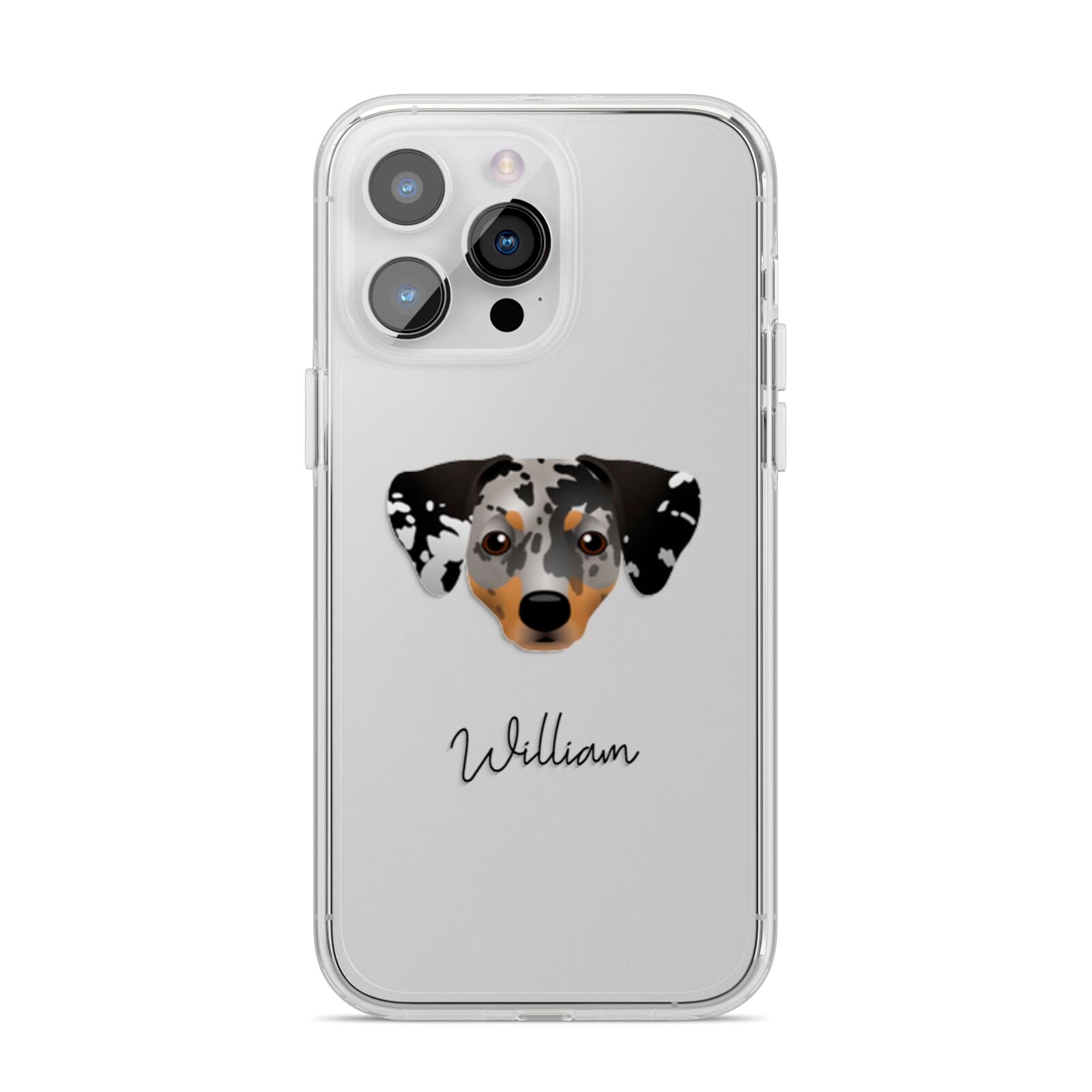 Chiweenie Personalised iPhone 14 Pro Max Clear Tough Case Silver