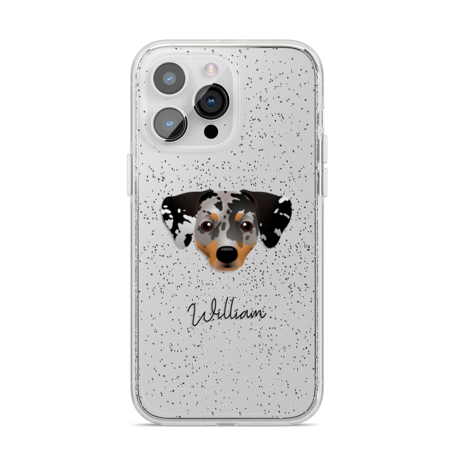 Chiweenie Personalised iPhone 14 Pro Max Glitter Tough Case Silver