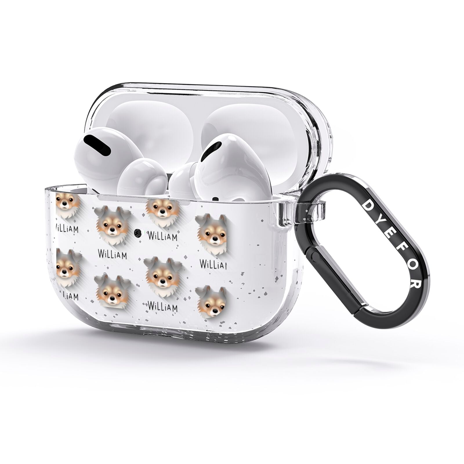 Chorkie Icon with Name AirPods Glitter Case 3rd Gen Side Image