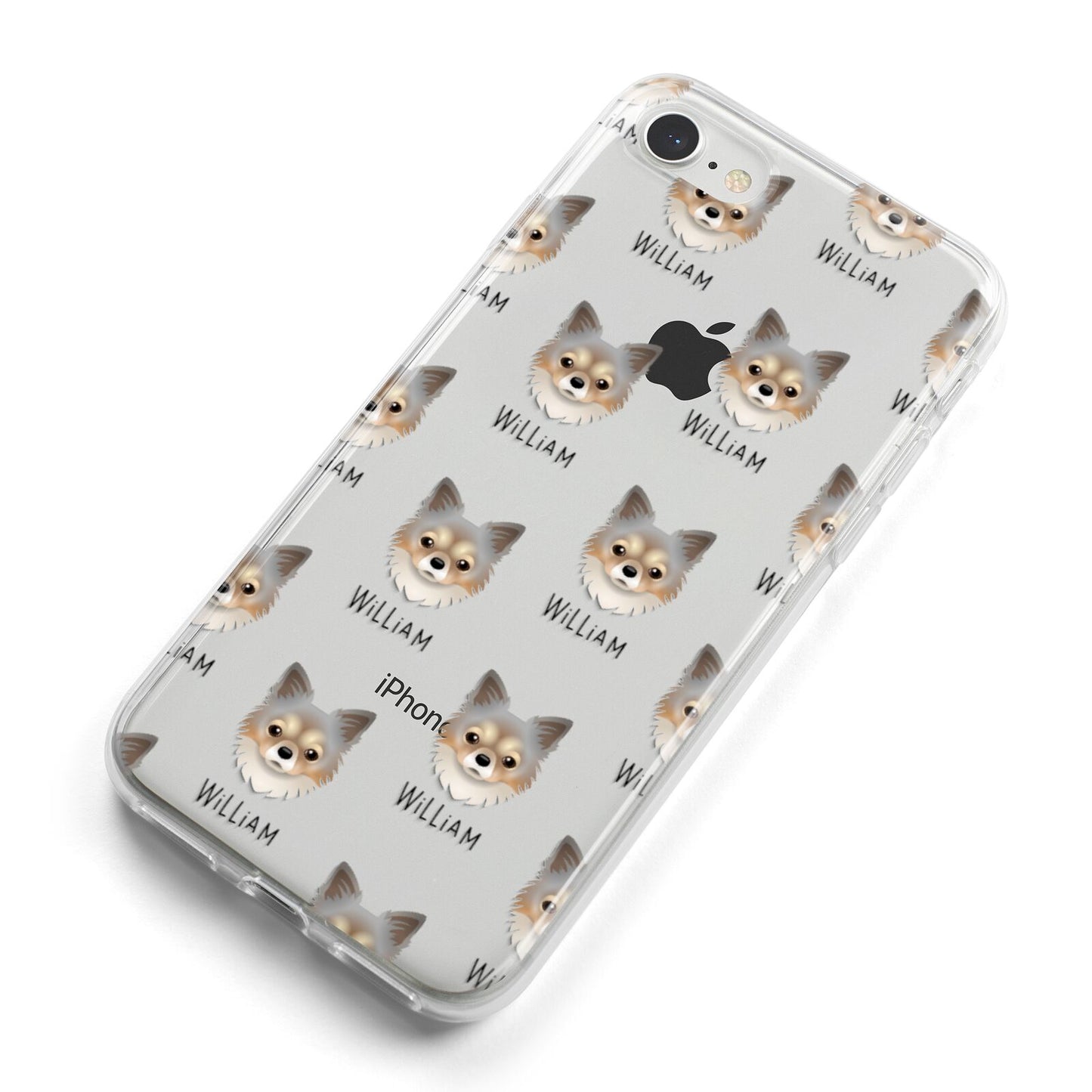 Chorkie Icon with Name iPhone 8 Bumper Case on Silver iPhone Alternative Image