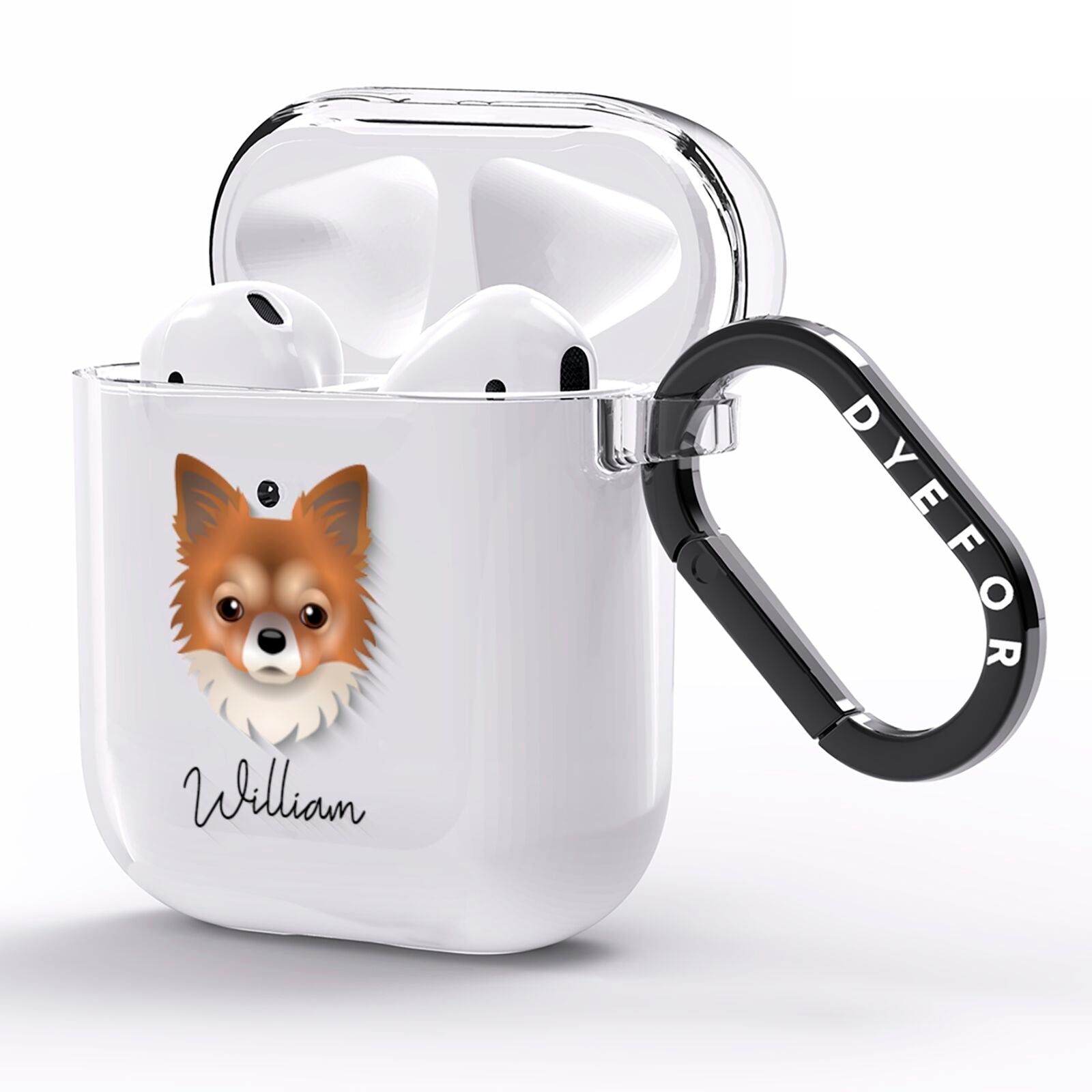 Chorkie Personalised AirPods Clear Case Side Image