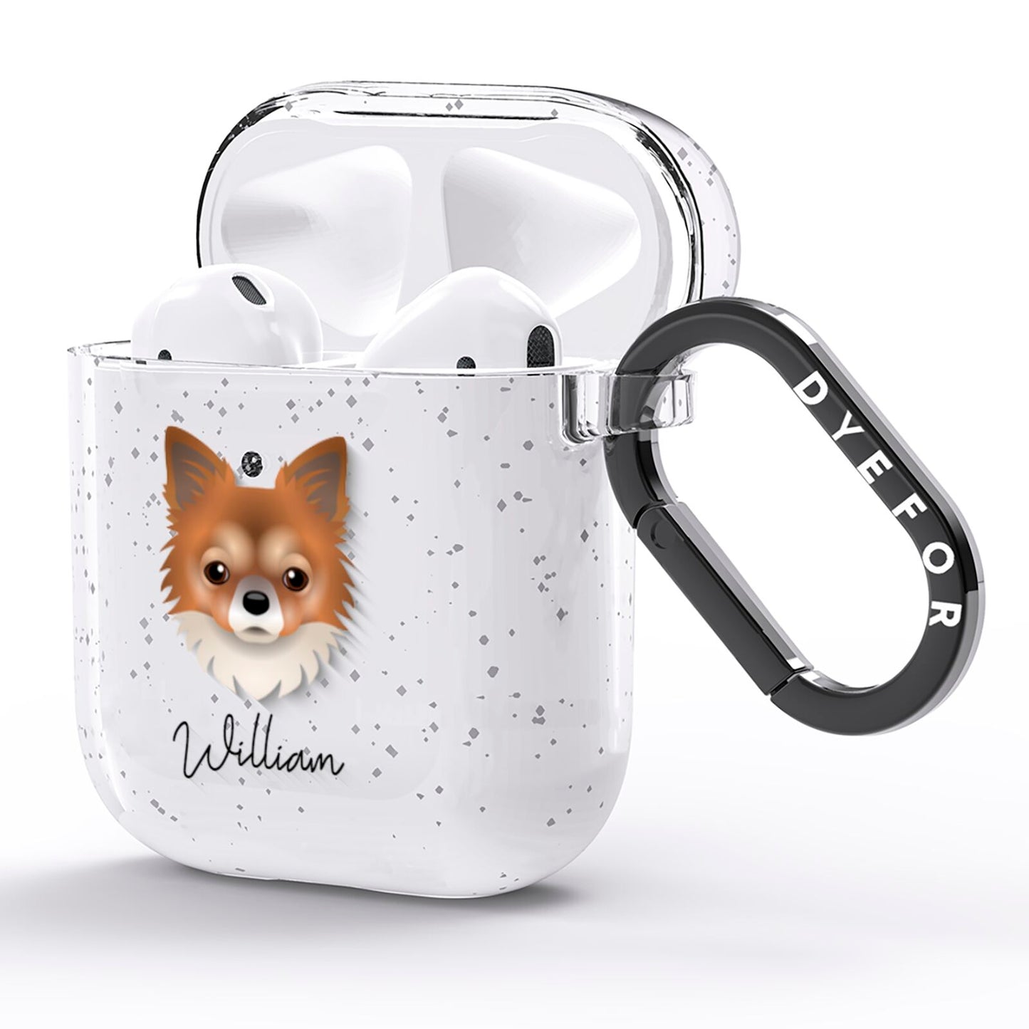 Chorkie Personalised AirPods Glitter Case Side Image