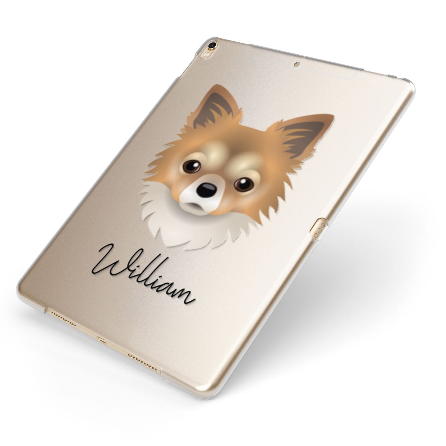 Chorkie Personalised Apple iPad Case on Gold iPad Side View