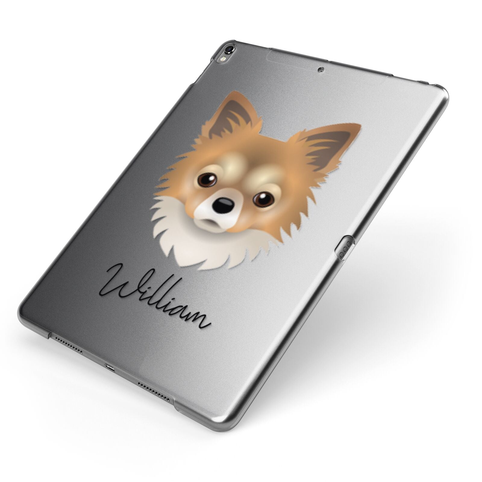 Chorkie Personalised Apple iPad Case on Grey iPad Side View