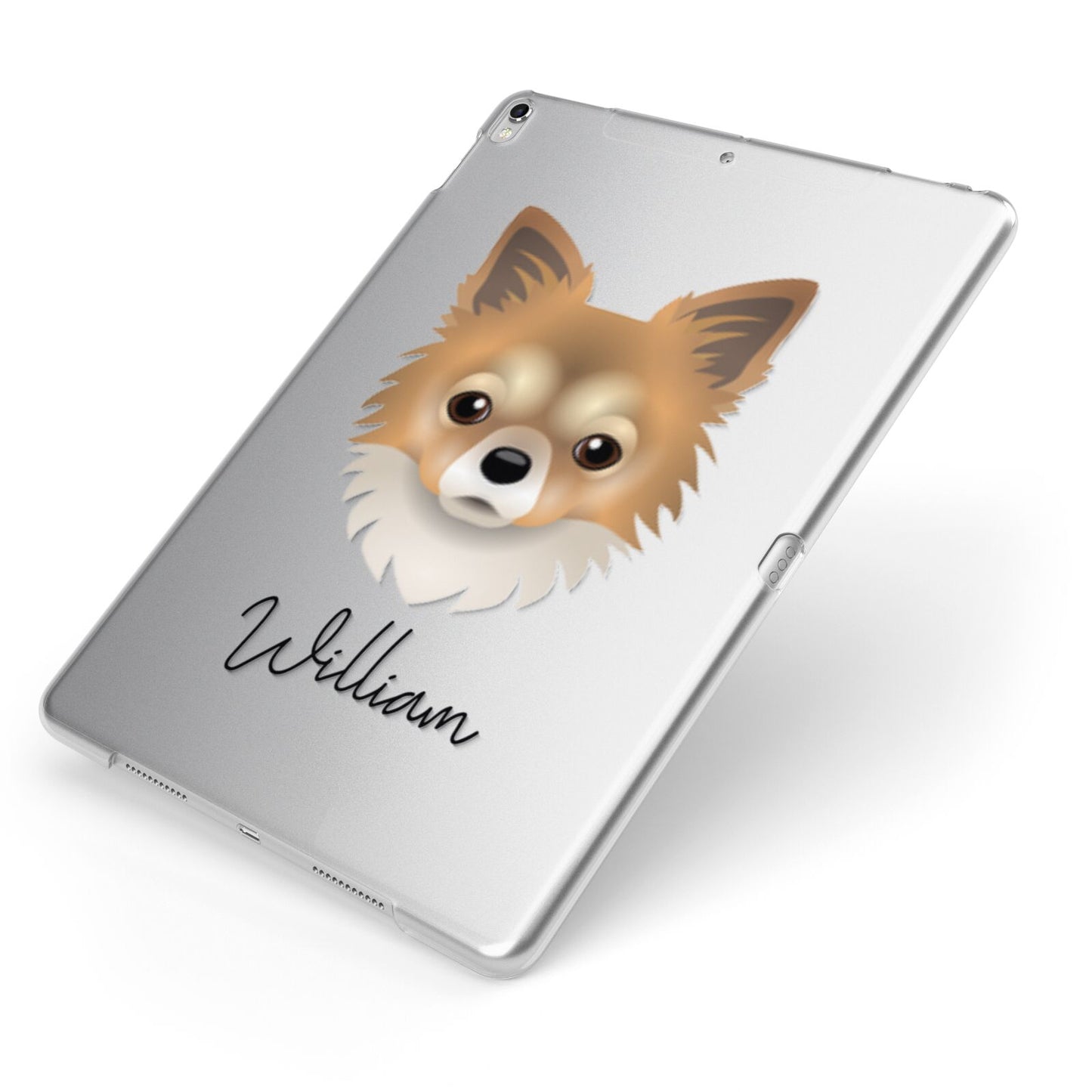 Chorkie Personalised Apple iPad Case on Silver iPad Side View