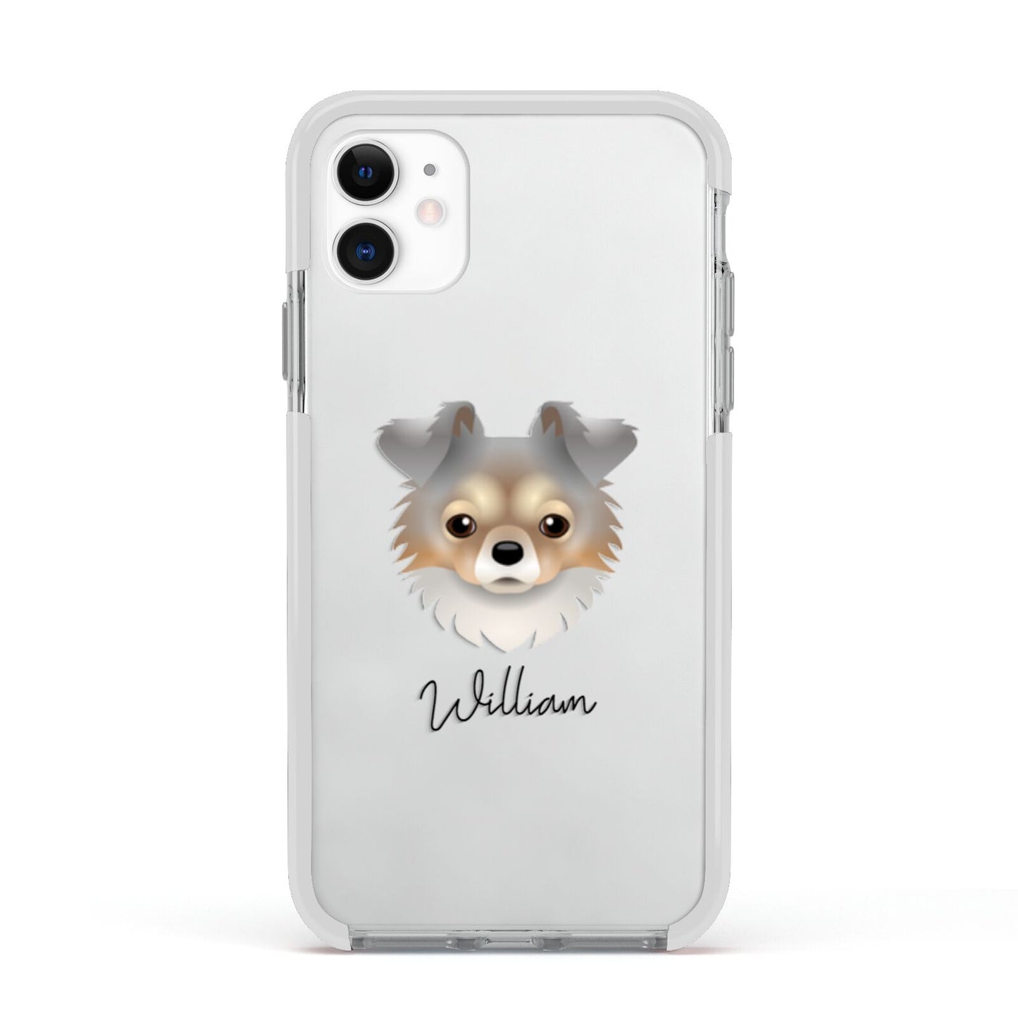 Chorkie Personalised Apple iPhone 11 in White with White Impact Case