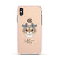 Chorkie Personalised Apple iPhone Xs Impact Case Pink Edge on Gold Phone