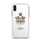 Chorkie Personalised Apple iPhone Xs Impact Case Pink Edge on Silver Phone