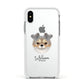 Chorkie Personalised Apple iPhone Xs Impact Case White Edge on Silver Phone