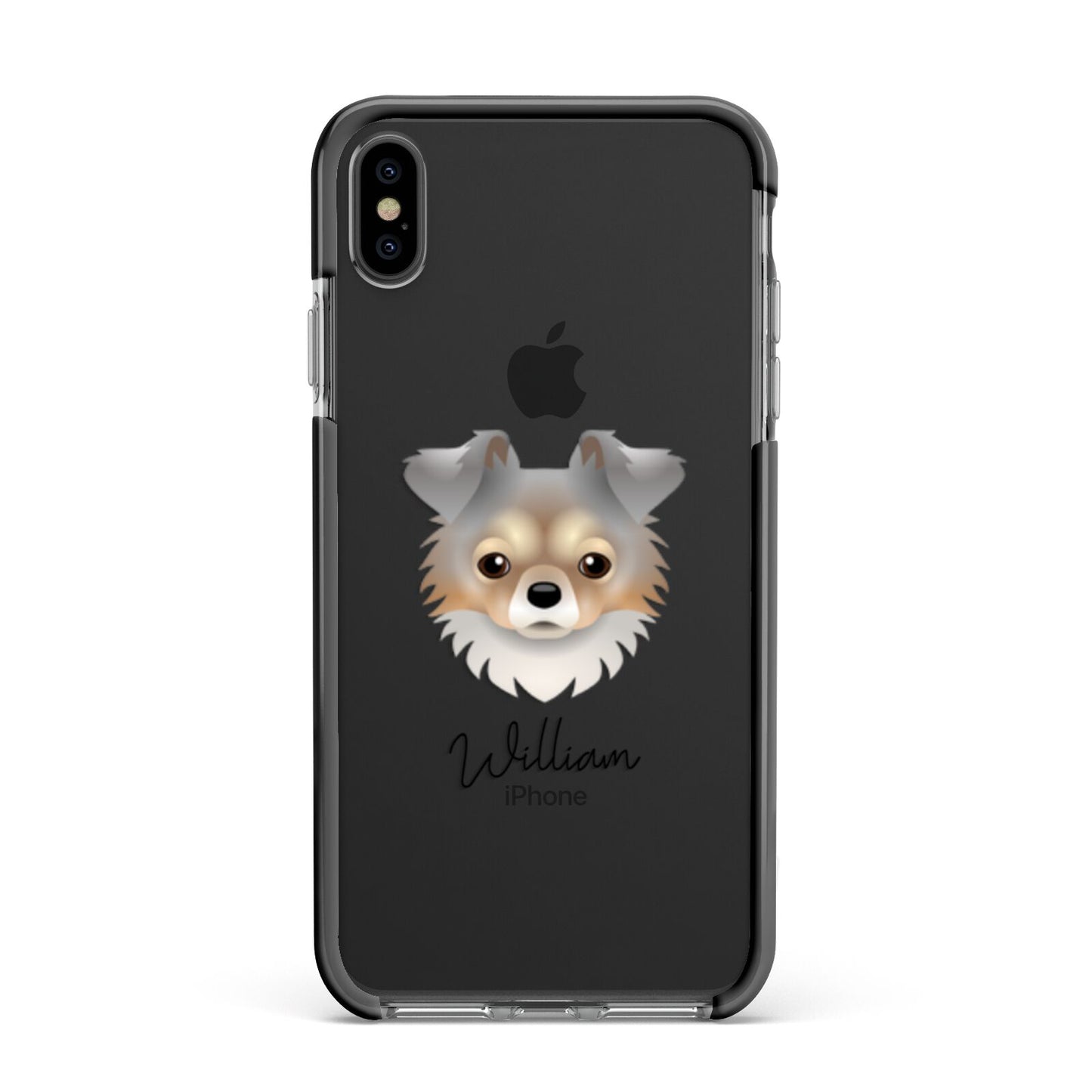 Chorkie Personalised Apple iPhone Xs Max Impact Case Black Edge on Black Phone