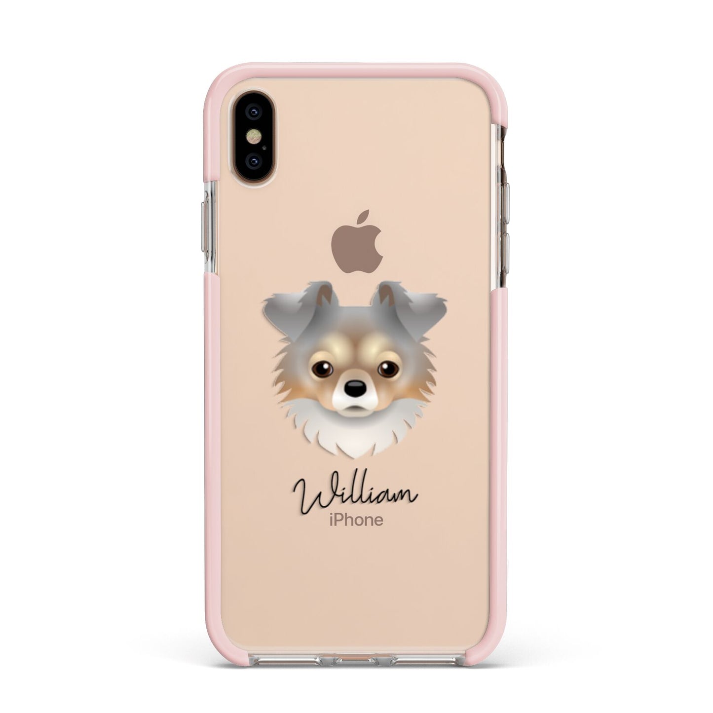 Chorkie Personalised Apple iPhone Xs Max Impact Case Pink Edge on Gold Phone