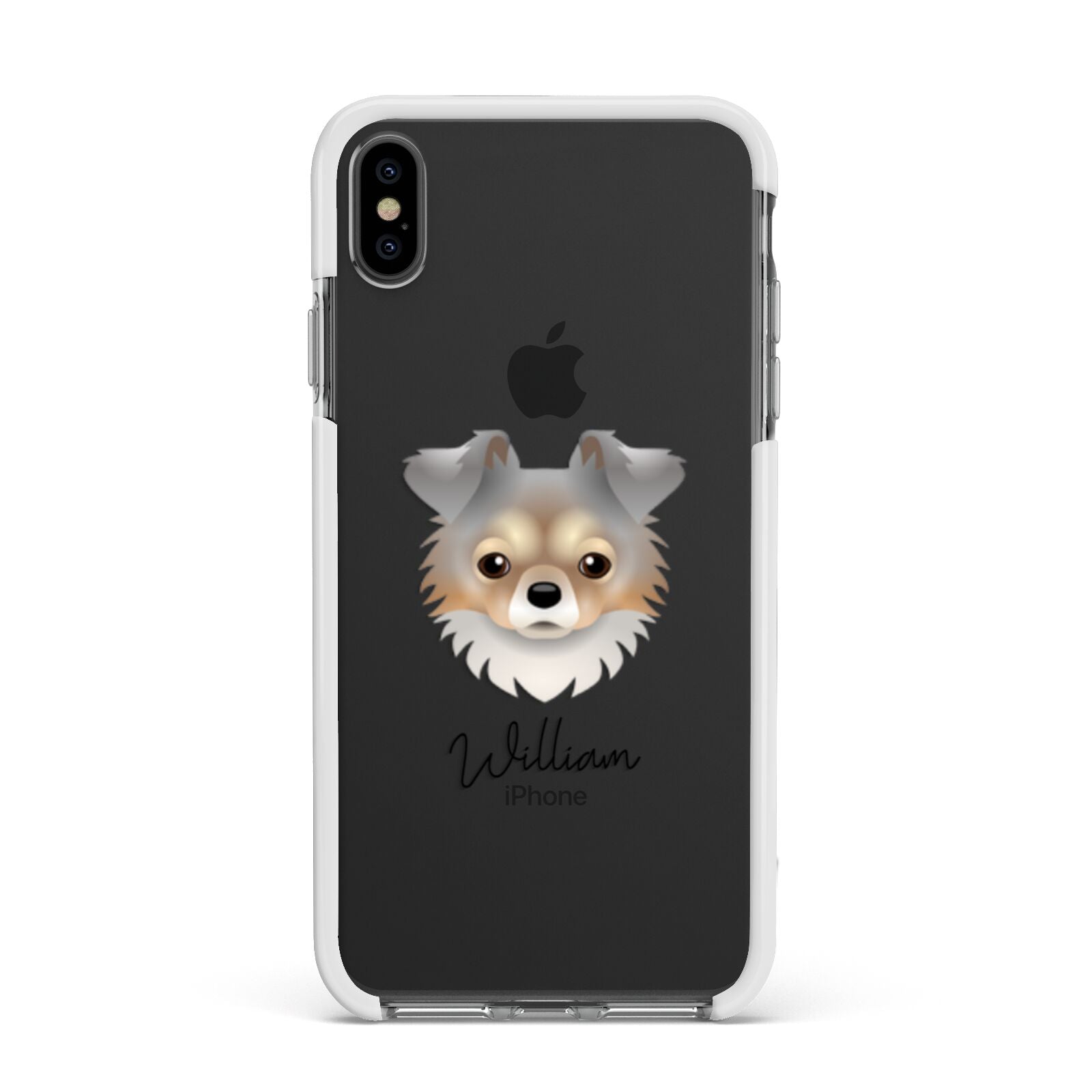 Chorkie Personalised Apple iPhone Xs Max Impact Case White Edge on Black Phone