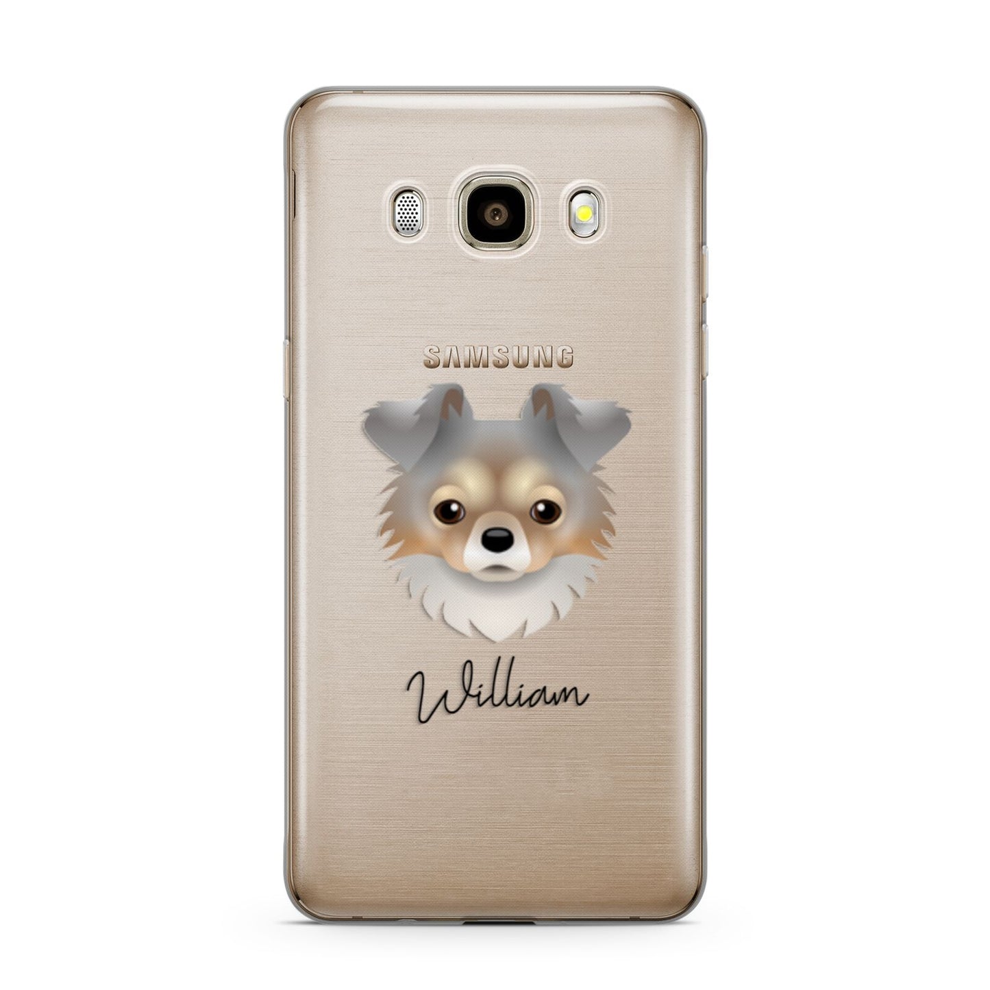 Chorkie Personalised Samsung Galaxy J7 2016 Case on gold phone