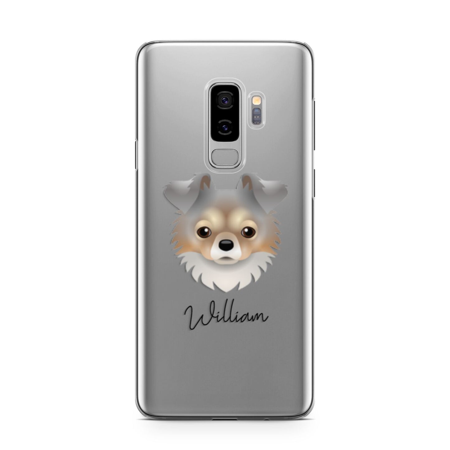 Chorkie Personalised Samsung Galaxy S9 Plus Case on Silver phone