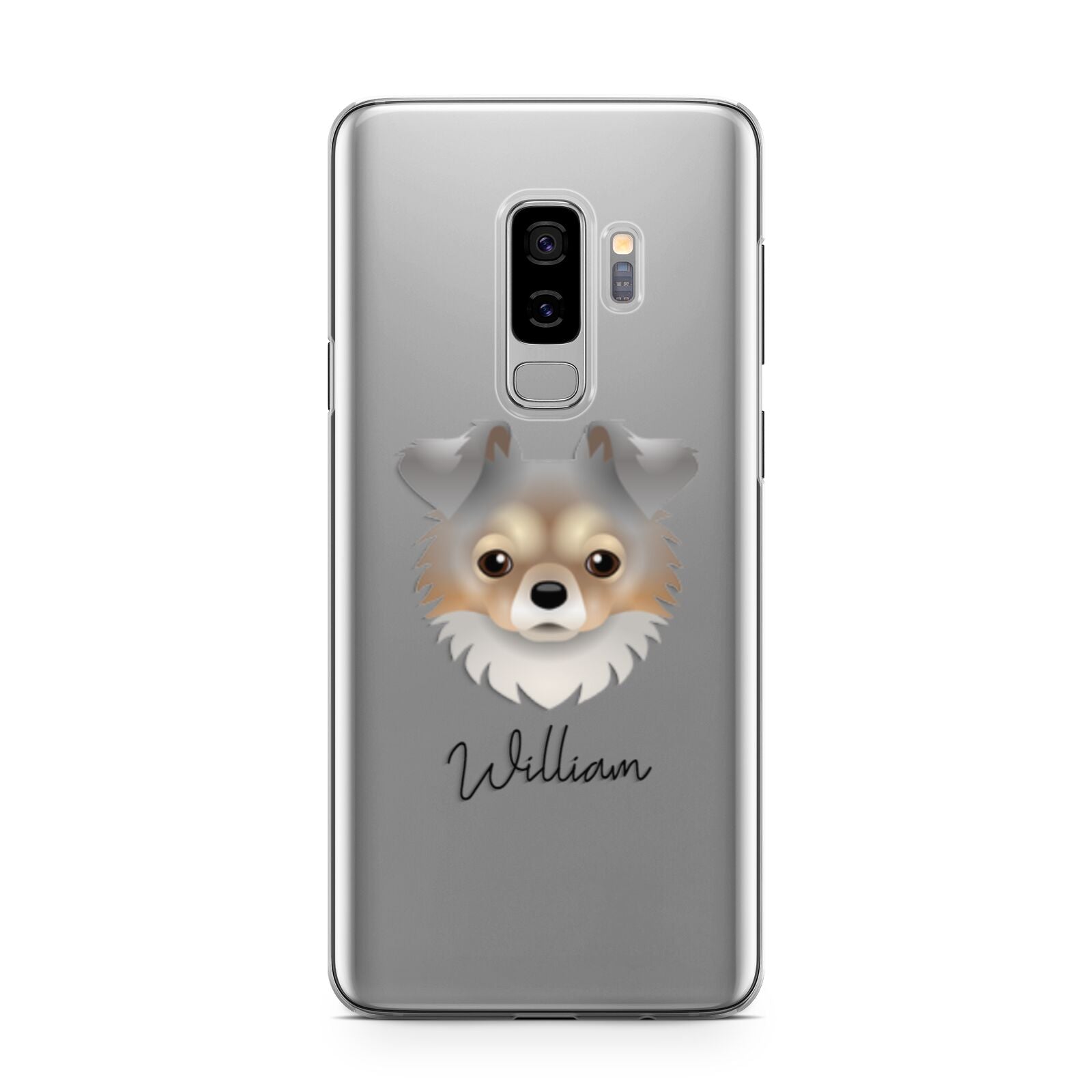 Chorkie Personalised Samsung Galaxy S9 Plus Case on Silver phone